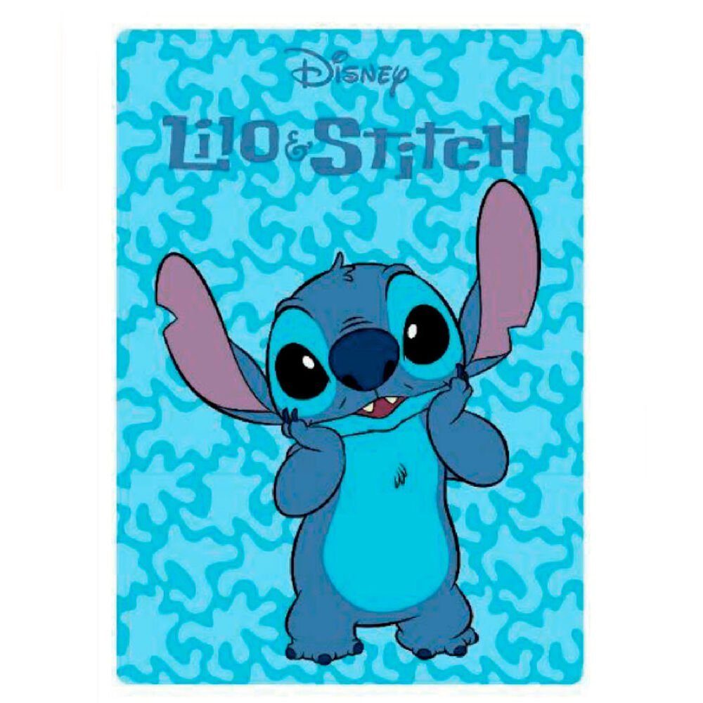 Kinderdecke Disney Stitch Polardecke Hellblau, Disney