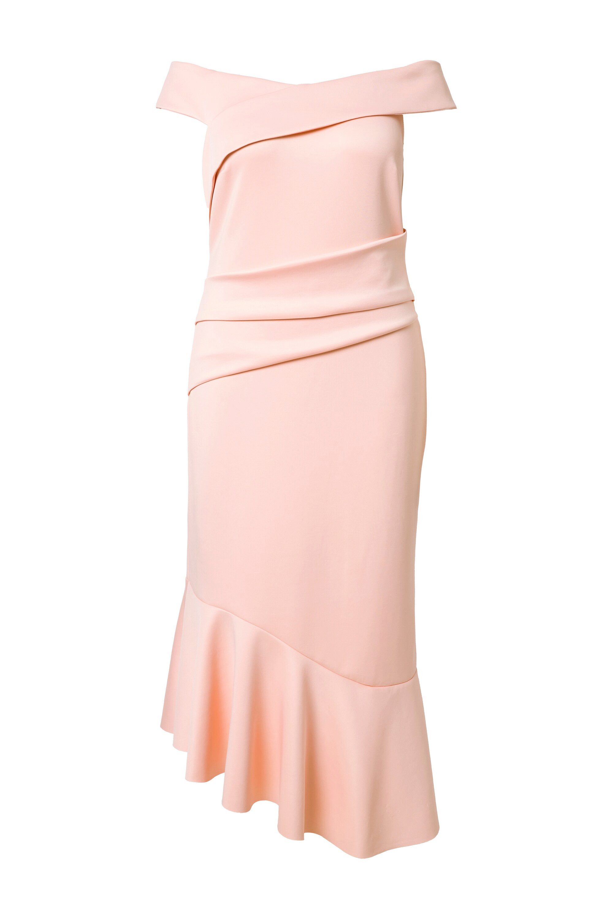 Ulla Popken Cocktailkleid Scuba-Maxikleid Carmenausschnitt Drapierung günstig online kaufen