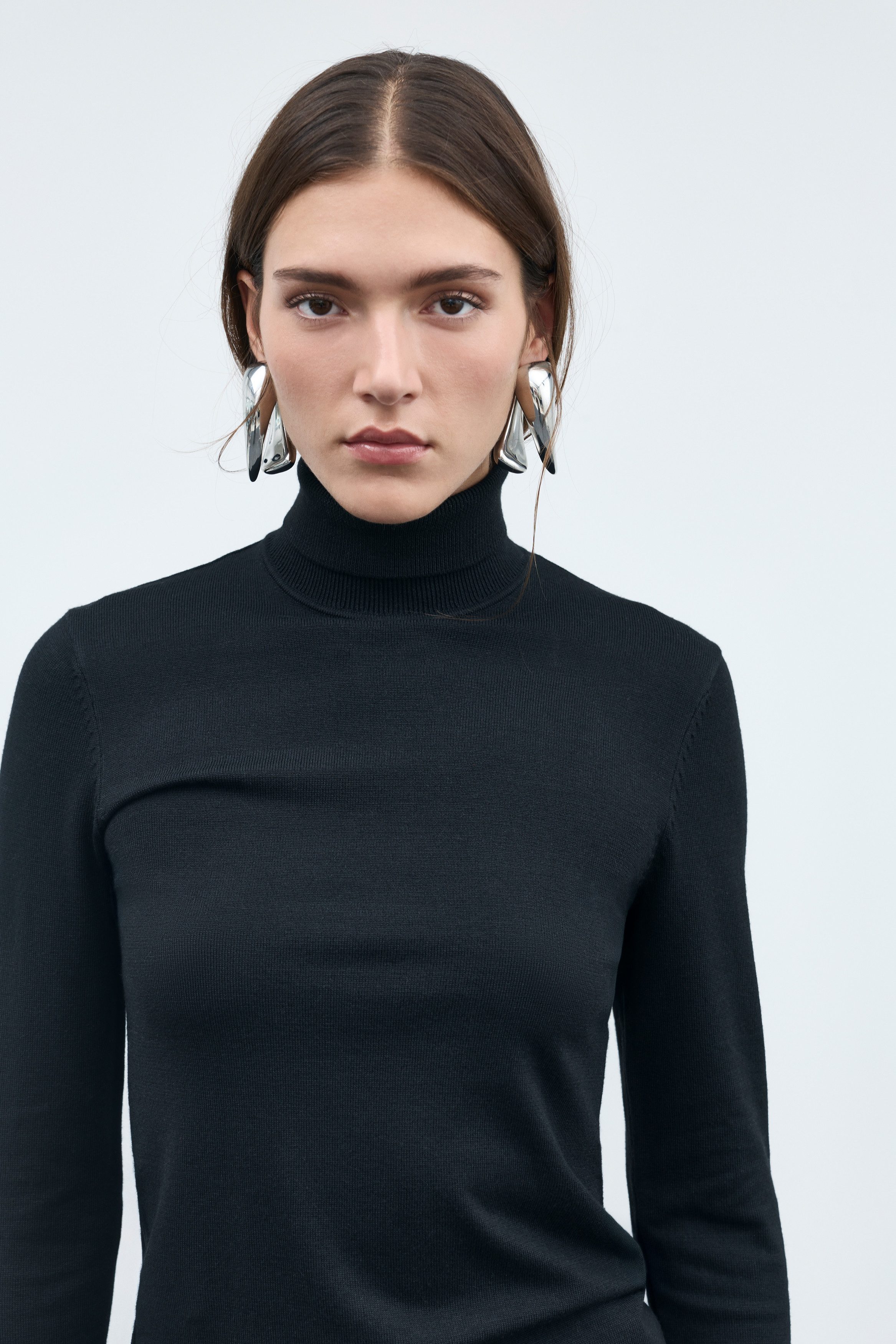 Vila Rollkragenpullover VIMALU ROLLNECK L/S KNIT TOP NOOS Materialmix