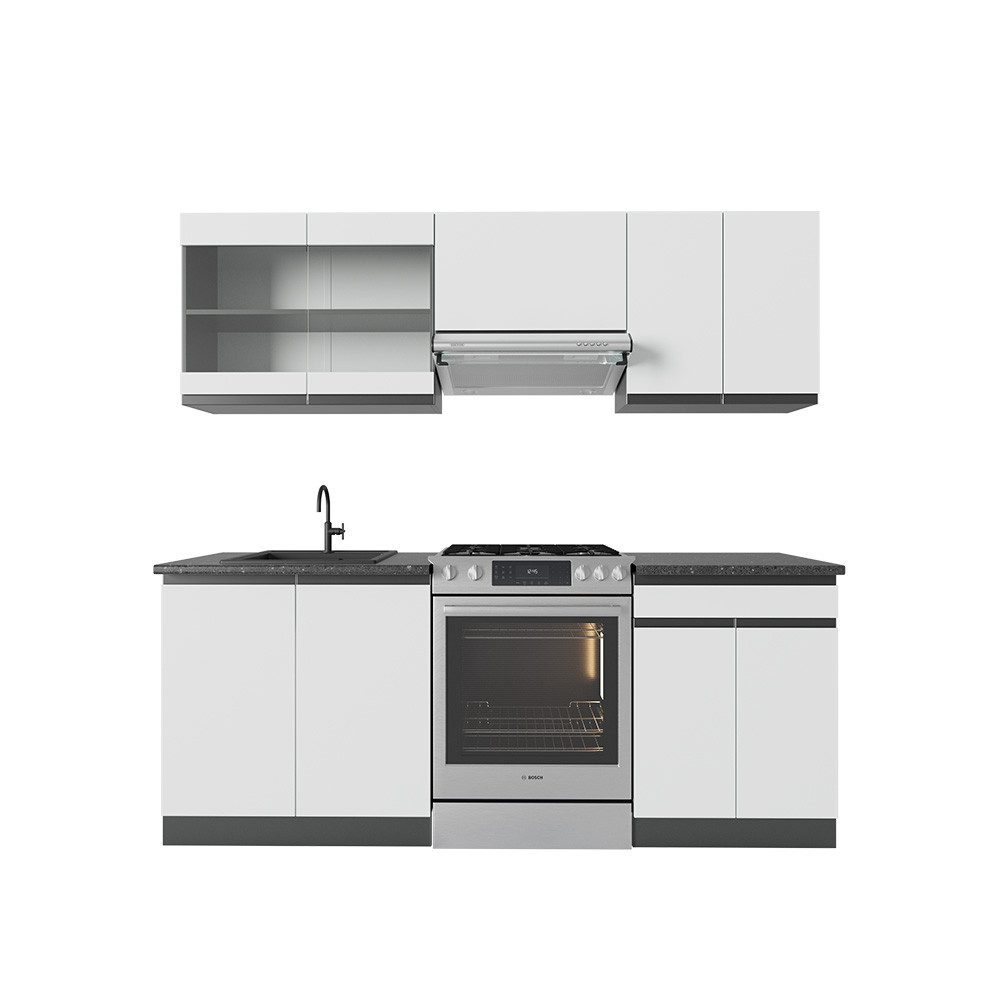 Vicco Küchenzeile R-Line, Weiß/Anthrazit, 200 cm günstig online kaufen