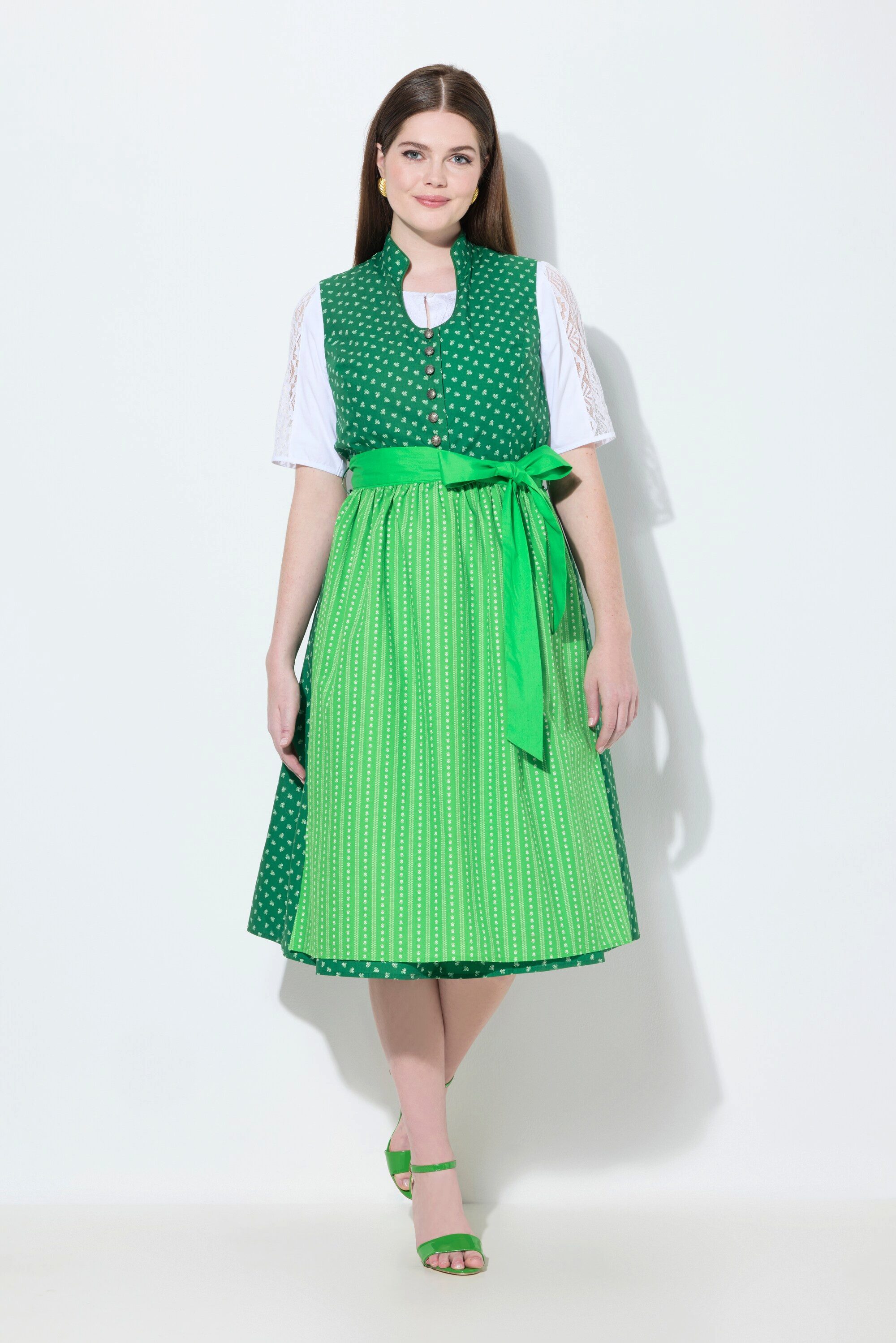 Ulla Popken Dirndl Dirndl Stehkragen Schmuckknöpfe günstig online kaufen