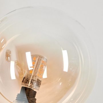 hofstein Stehlampe Stehlampe aus Metall/Glas in Schwarz/Bernstein/Klar, ohne Leuchtmittel, Leuchte mit Glasschirmen (12cm), dimmbar, 6xG9, ohne Leuchtmittel