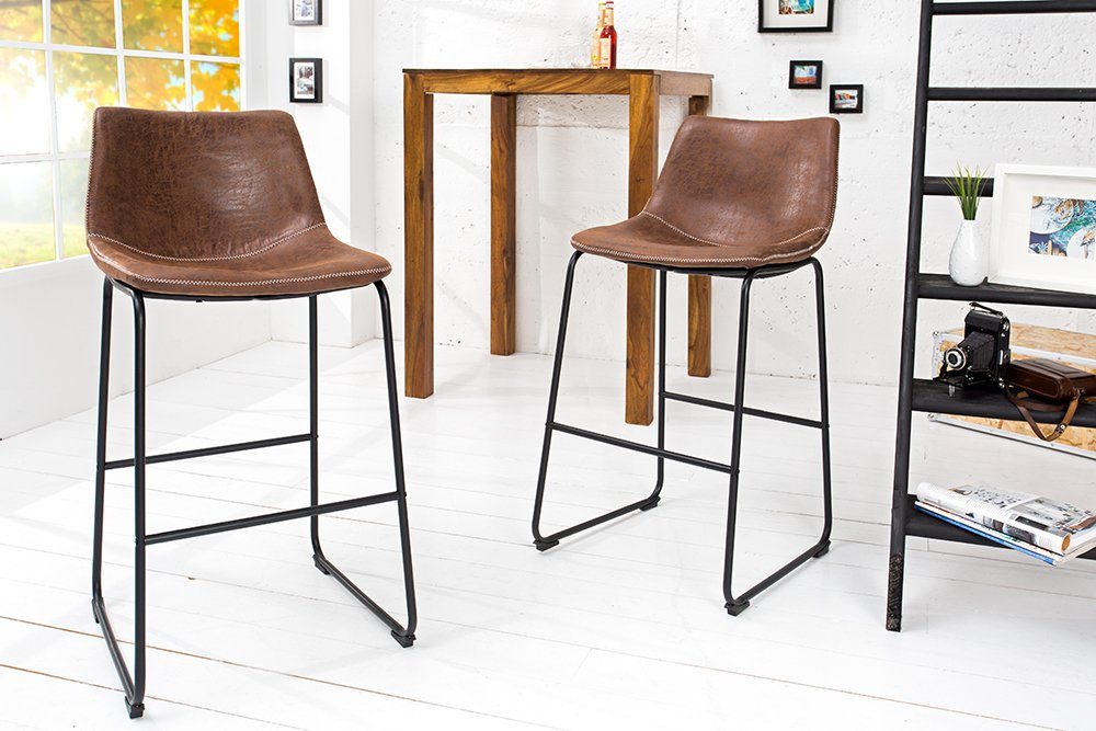 riess-ambiente Barhocker DJANGO vintage braun (Einzelartikel, 1 St), mit Fußablage – Bild 2 von 5