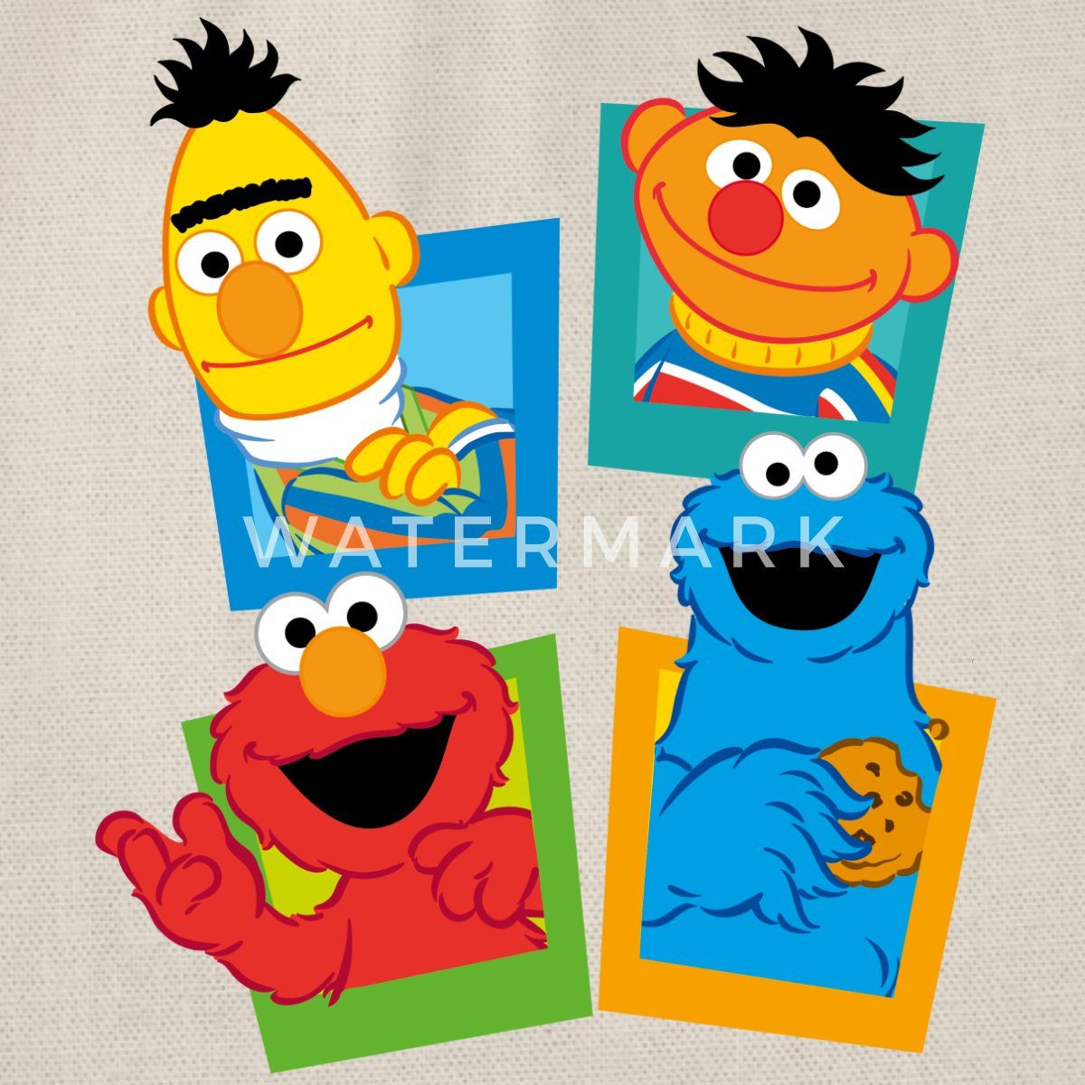 Spreadshirt Turnbeutel Sesamstraße Kacheln Ernie und Bert Turnbeutel (1-tlg)