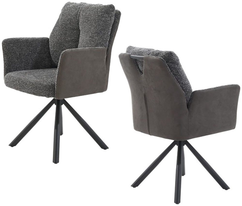 Jockenhöfer Gruppe Drehstuhl Shelby (Set, 2 St), 4-Fuss-Stuhl, inklusive Drehfunktion (360), Taschenfederkern, Griff