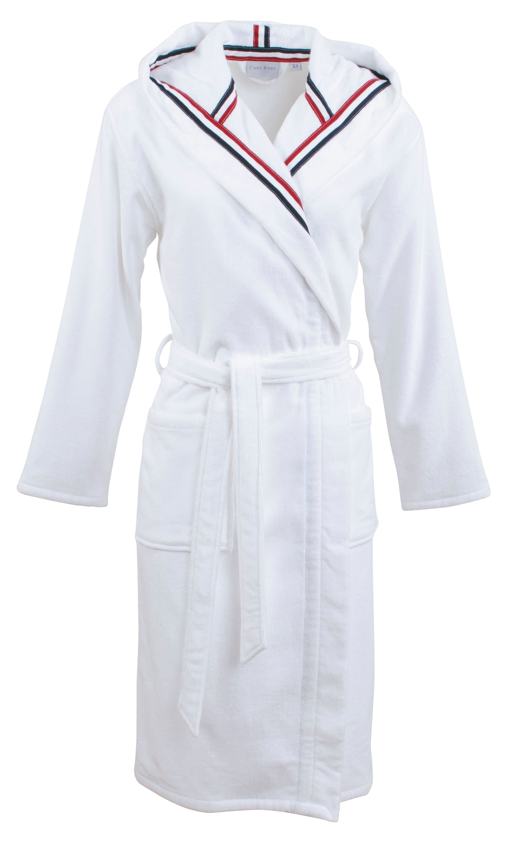 preisoptimierung white Velours, Gürtel, Ross Midilänge, 481310, Kapuze, Unisex-Bademantel Carl Midilänge