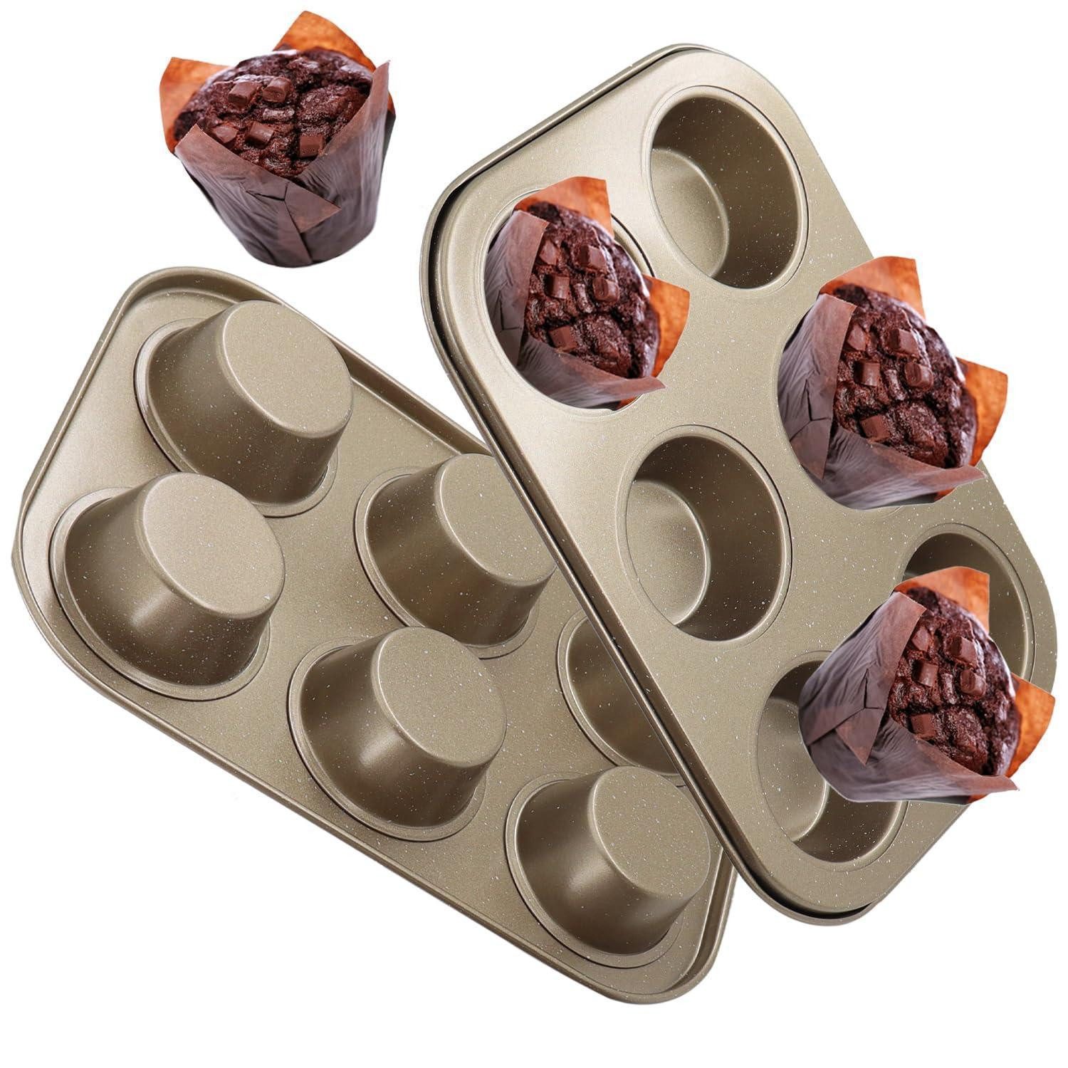 LuxusKollektion Muffinform Muffin-Backform 6er Set Gold (2 Pack), (2-tlg)
