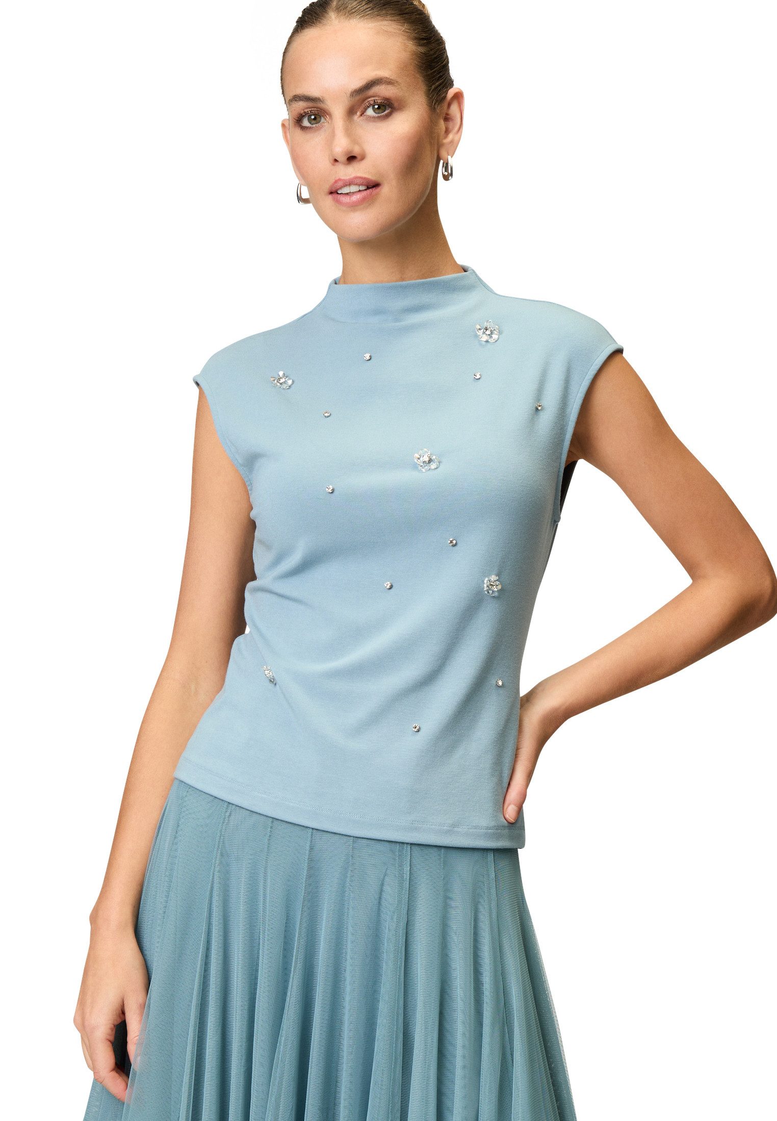 Zero Kurzarmshirt zero Shirt mit Strass günstig online kaufen