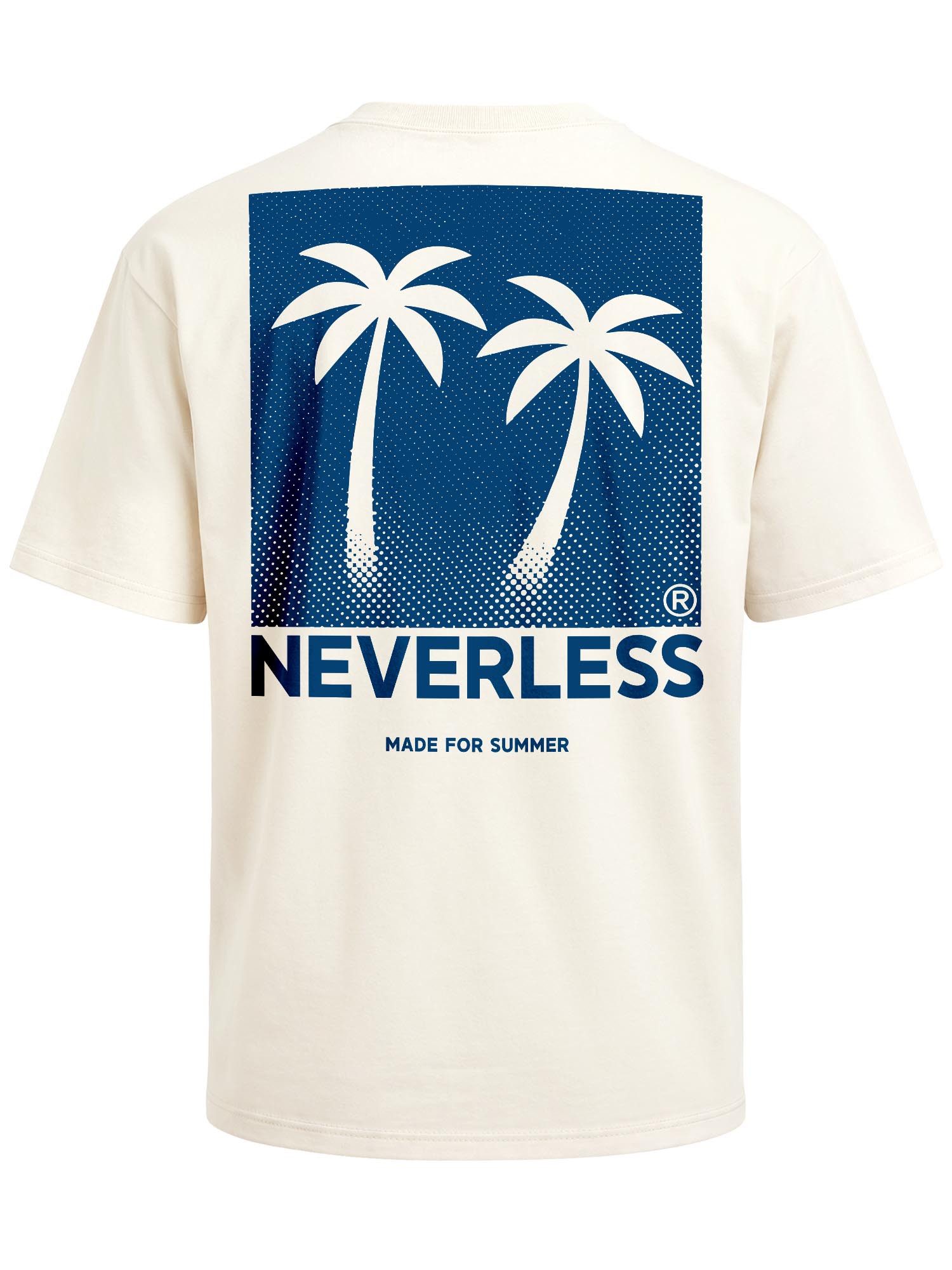 Neverless Oversize-Shirt Herren T-Shirt - Palmen - Oversized Relaxed Fit Sommer Fashion mit Print