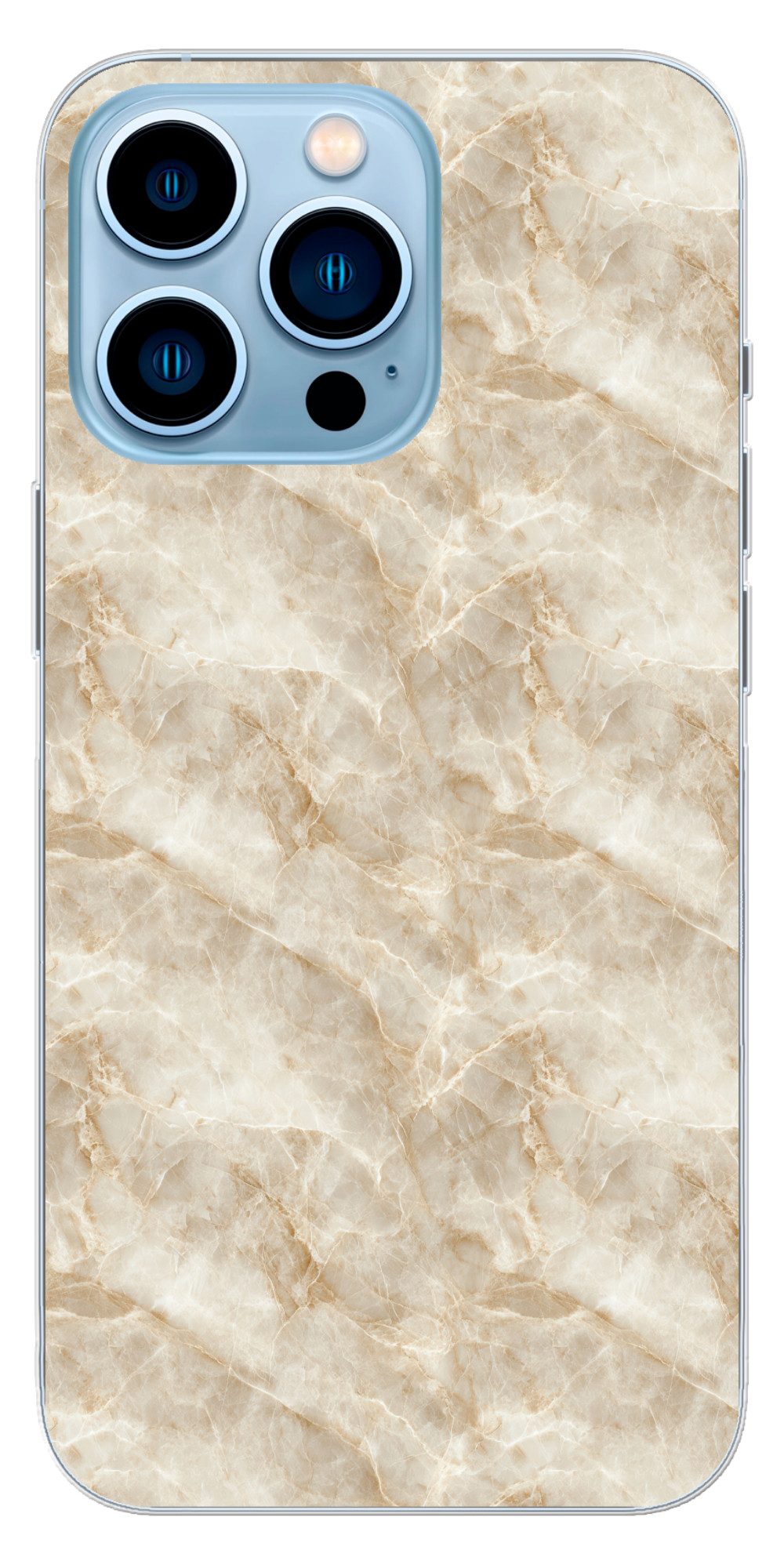 MuchoWow Handyhülle für Apple iPhone 13 Pro Hellbeige - Onyx - Dezent, Smartphone-Bumper, Print, Handy Schutzhülle Dünn