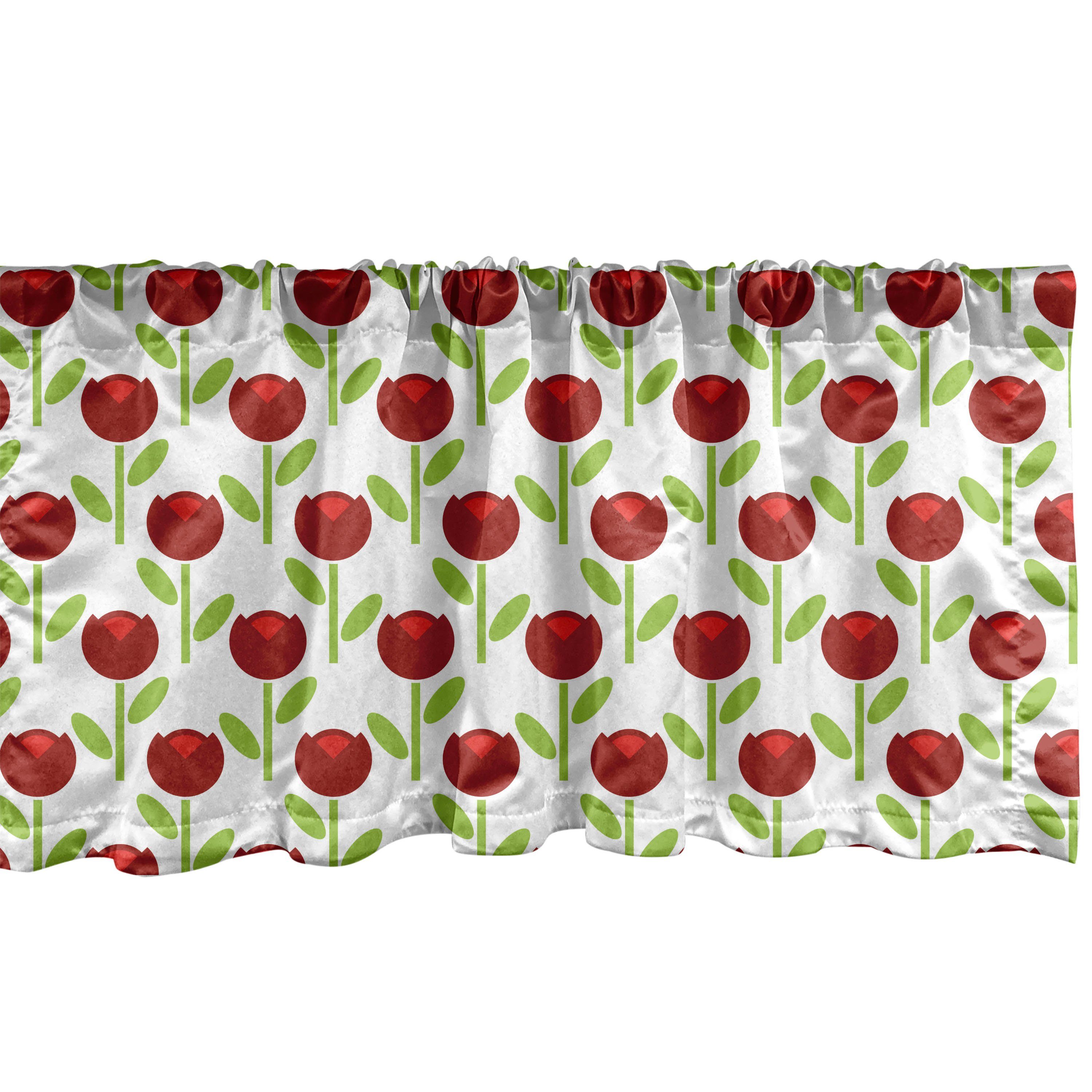 Top-App Scheibengardine Vorhang Volant Küche Tulip Schlafzimmer Microfaser, Stangentasche, Abakuhaus, Arrangement Simplistic für Blumen mit Dekor