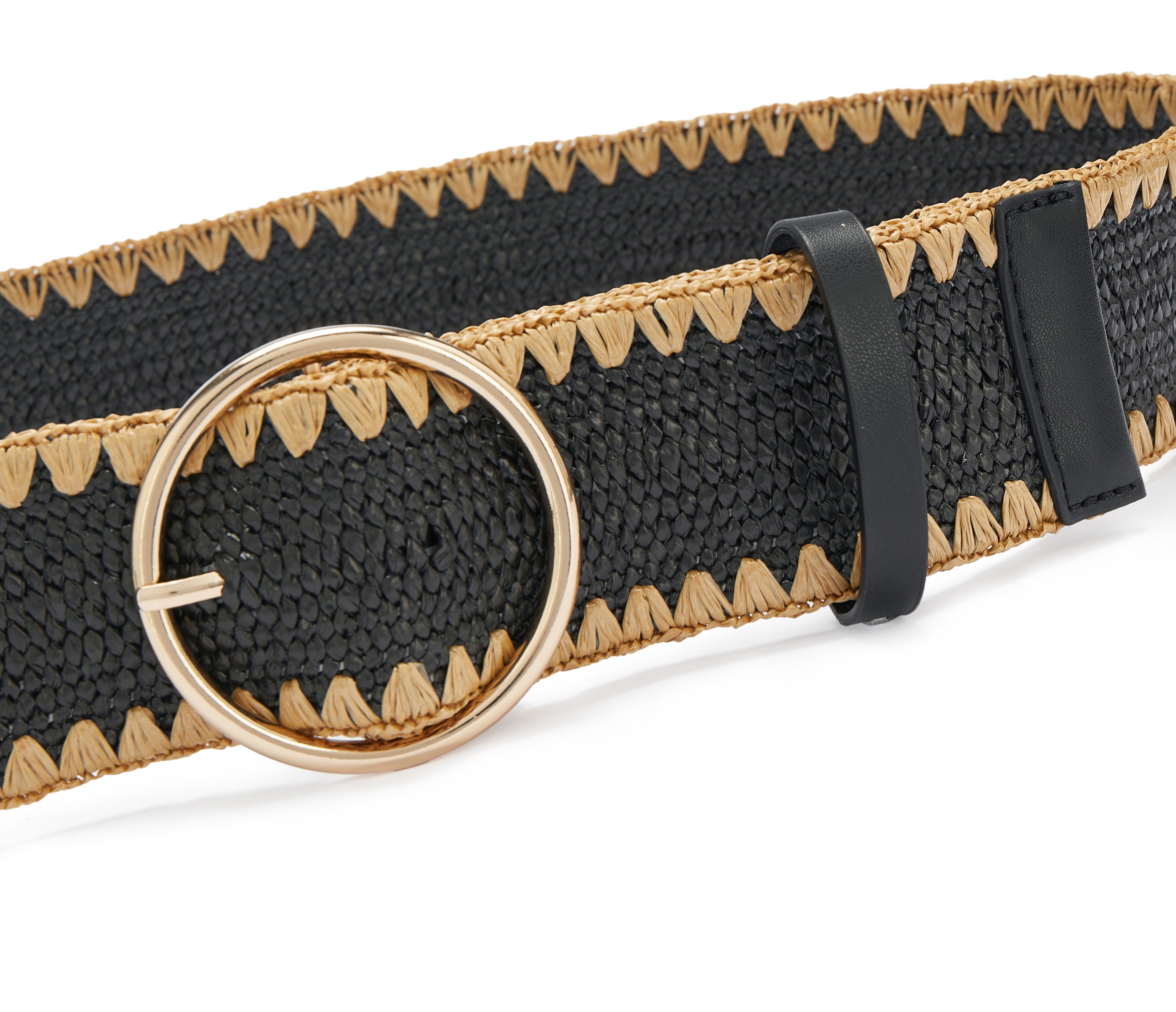 LASCANA Taillengürtel Stretchgürtel elastischer Gürtel in Bast-Optik für Kleid & Overall