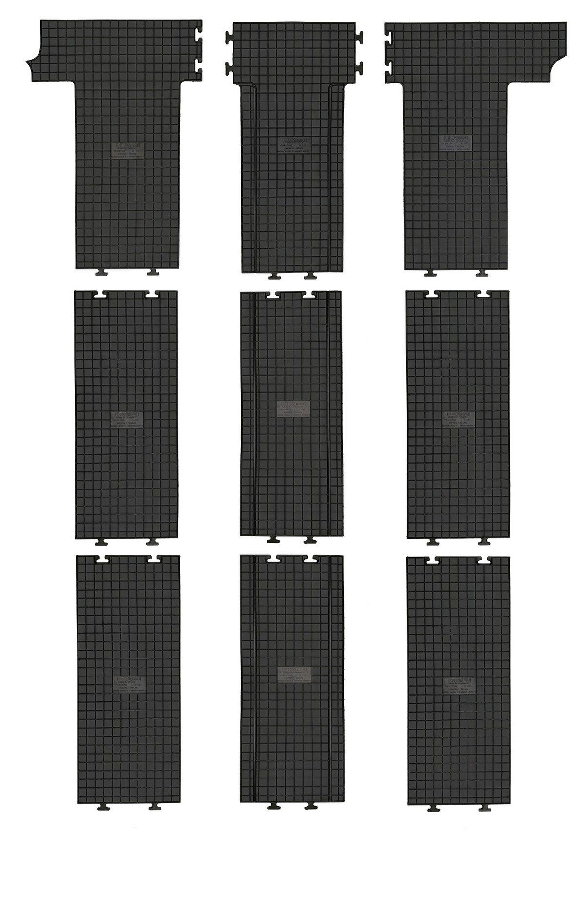 AZUGA Auto-Fußmatten Gummi-Fußmatten passend für VW T5/T6 Multivan (2./3. Sitzreihe) ab 200, für VW T5,T6/T6.1 Multivan
