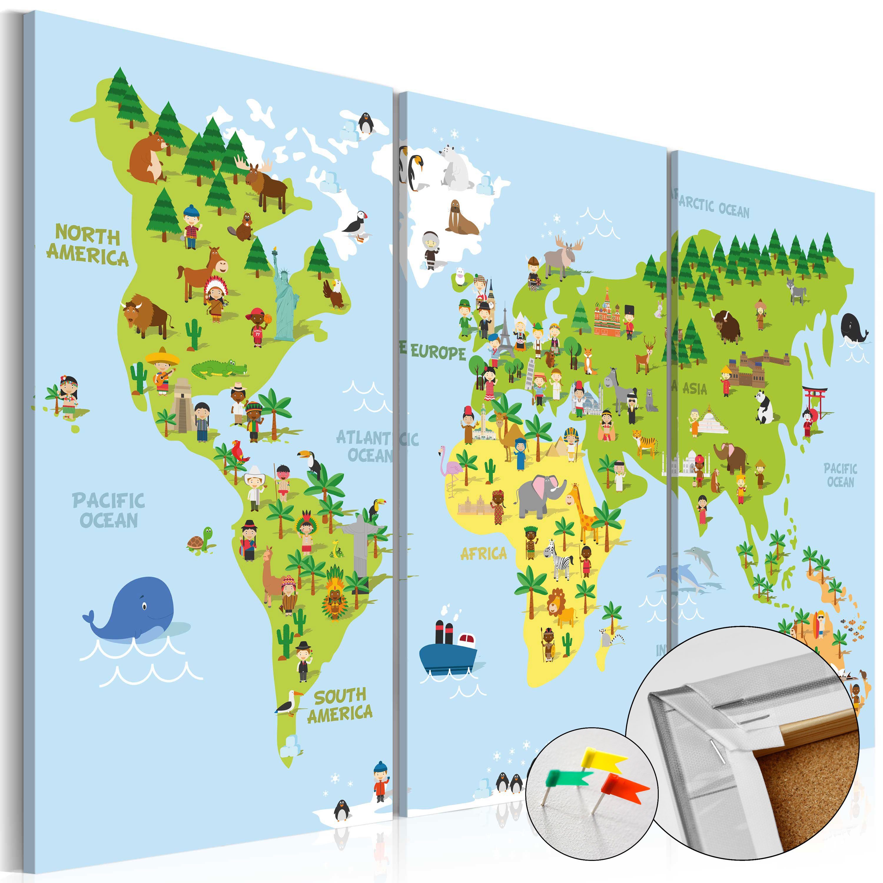 Artgeist Pinnwand Children's World Map] [Cork