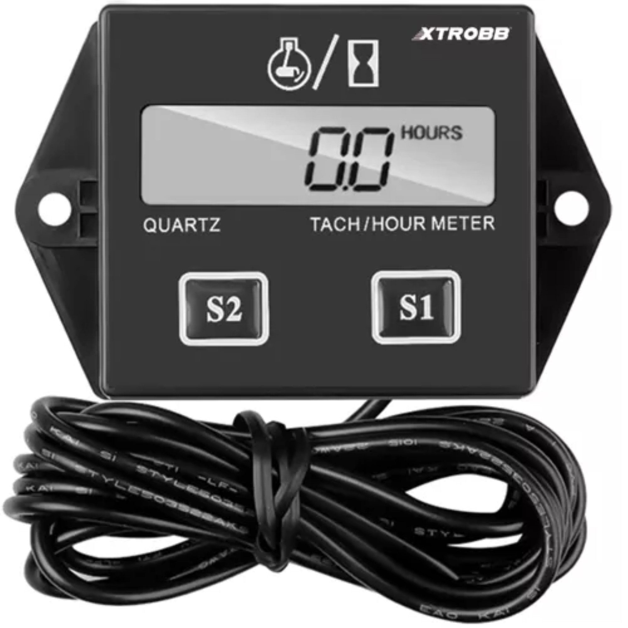 XTROBB Drehstromzähler PowerTrack Pro: Digitaler Betriebsstundenzähler für Präzisionsmessung, Betriebsstundenzähler-Set, Betriebsstundenzähler, Messbereich bis zu 9999,9Stunden