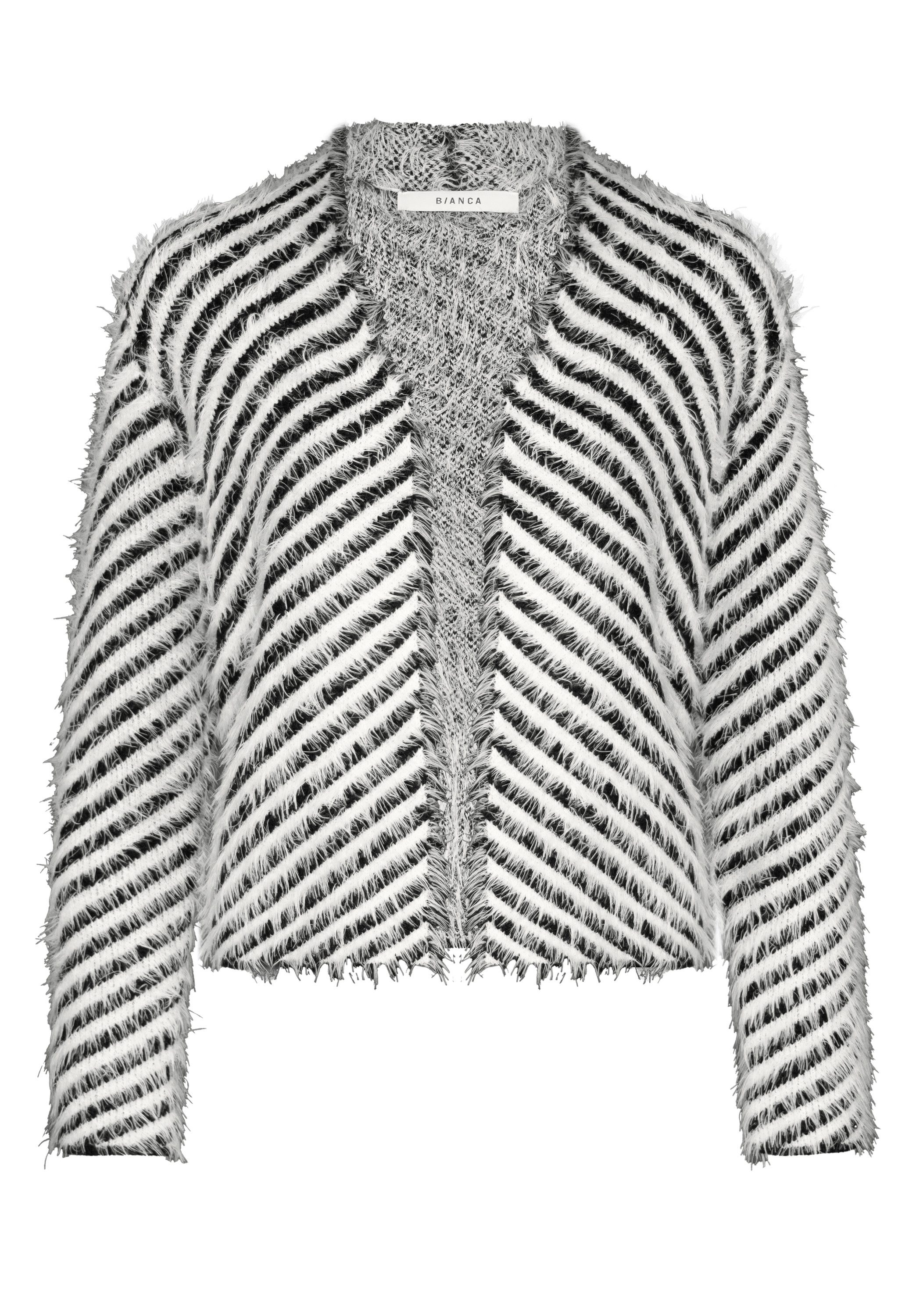 bianca Strickjacke VALENTE in angesagtem Effektgarn, schwarz und weiß günstig online kaufen