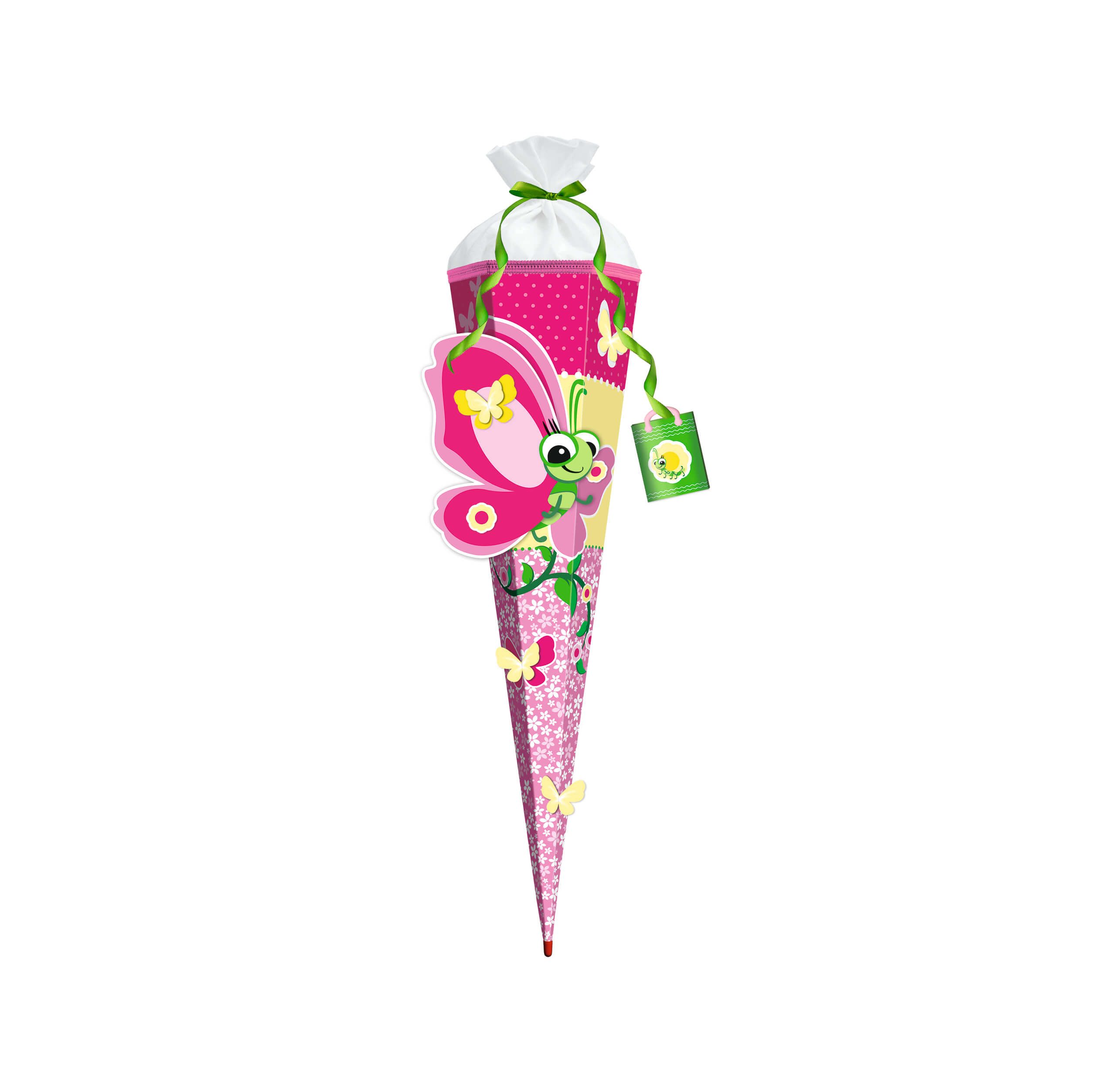 Roth Schultüte Roth 3D-Motiv-ST Schmetterling Lilly, 80cm, eckig, Filzverschluss, Verschluss Filz