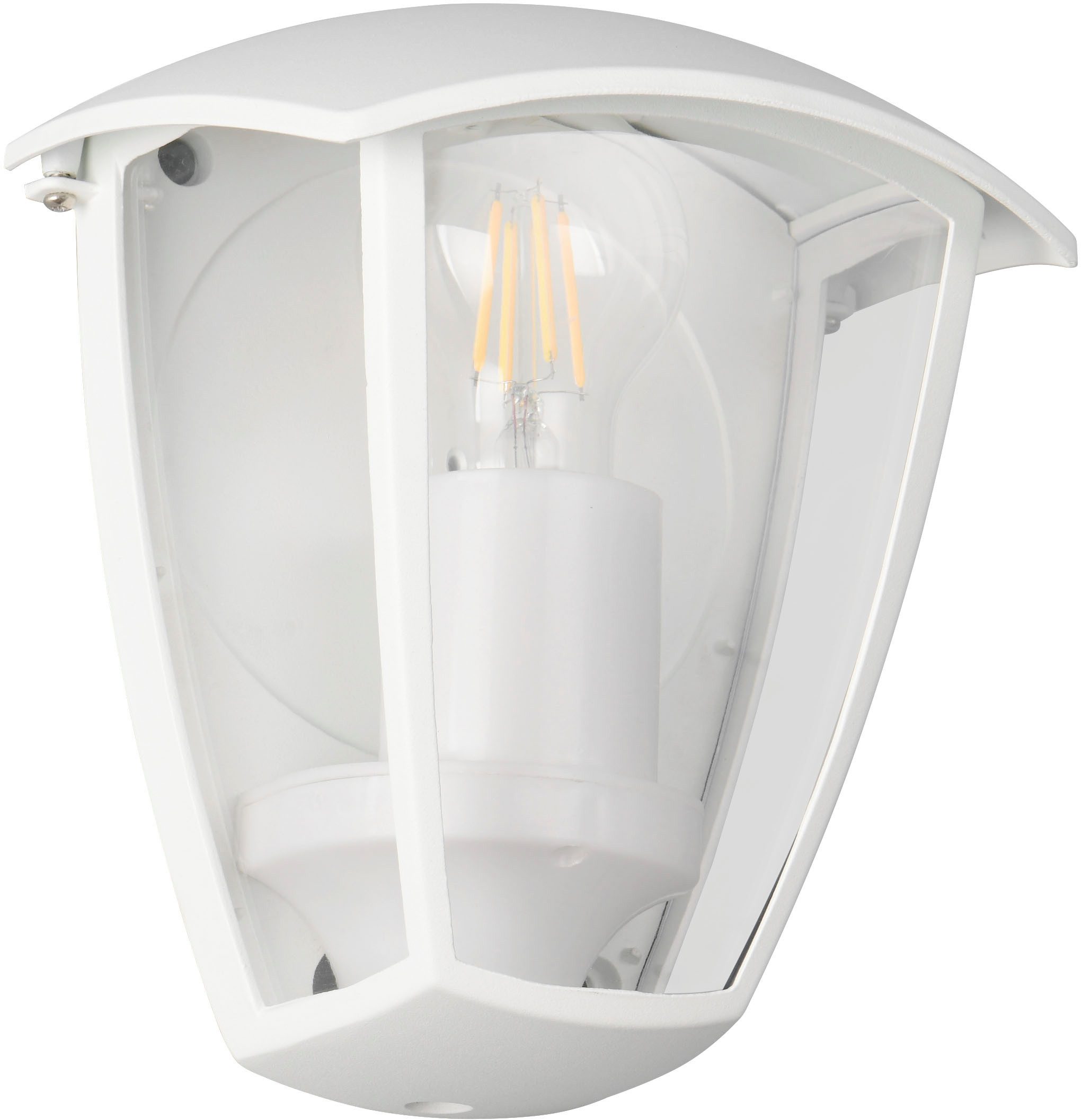 TRIO Leuchten Außen-Wandleuchte VENTA, Outdoor Hauswand Fassadenbeleuchtung, exkl 1x E27 max 10W, IP44, Leuchtmittel wechselbar, warmweiß - kaltweiß, Wandlampe Garten Terrasse, Aluminium mit Kunststoff Schirm transparent