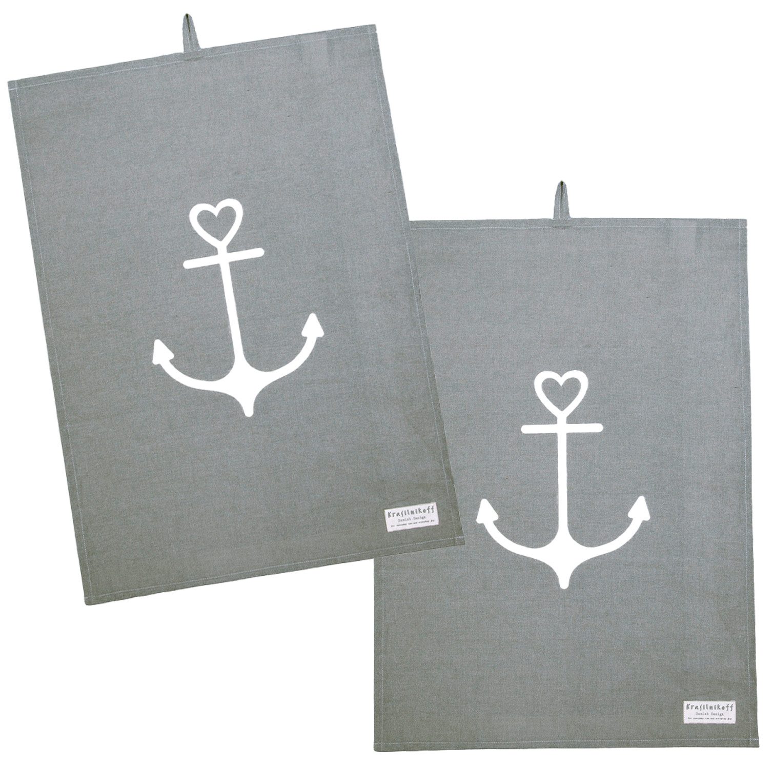 Krasilnikoff Geschirrtuch Anchor Ahoi, (2-tlg., 2-teilig), günstig online kaufen