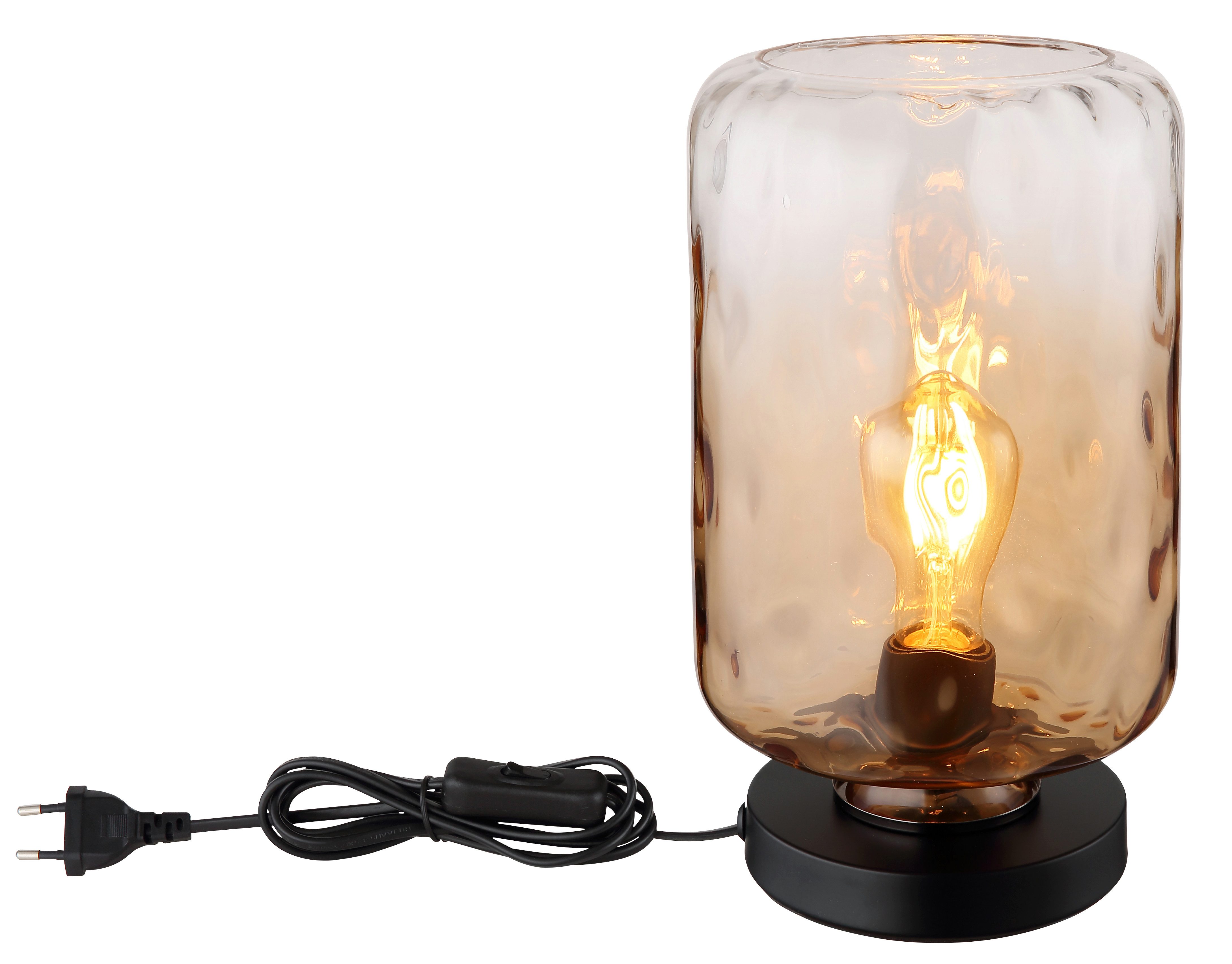 GLOBO LIGHTING Tischleuchte DARINA, ohne Leuchtmittel, Tischlampe/schwarz/Wohnzimmer/Schlafzimmer