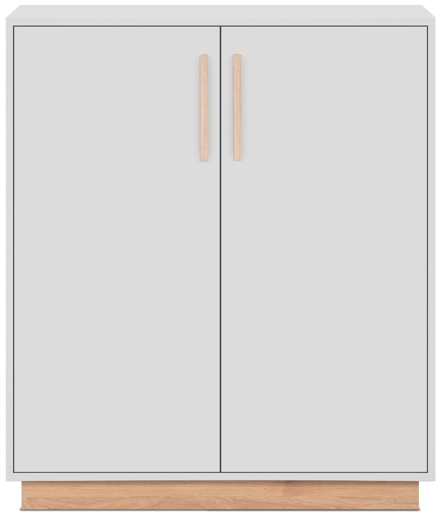 Finori Kommode, Steingrau, Dekor Jackson Hickory, Modern, ABS-Kante, 82 x 94 x 40 cm