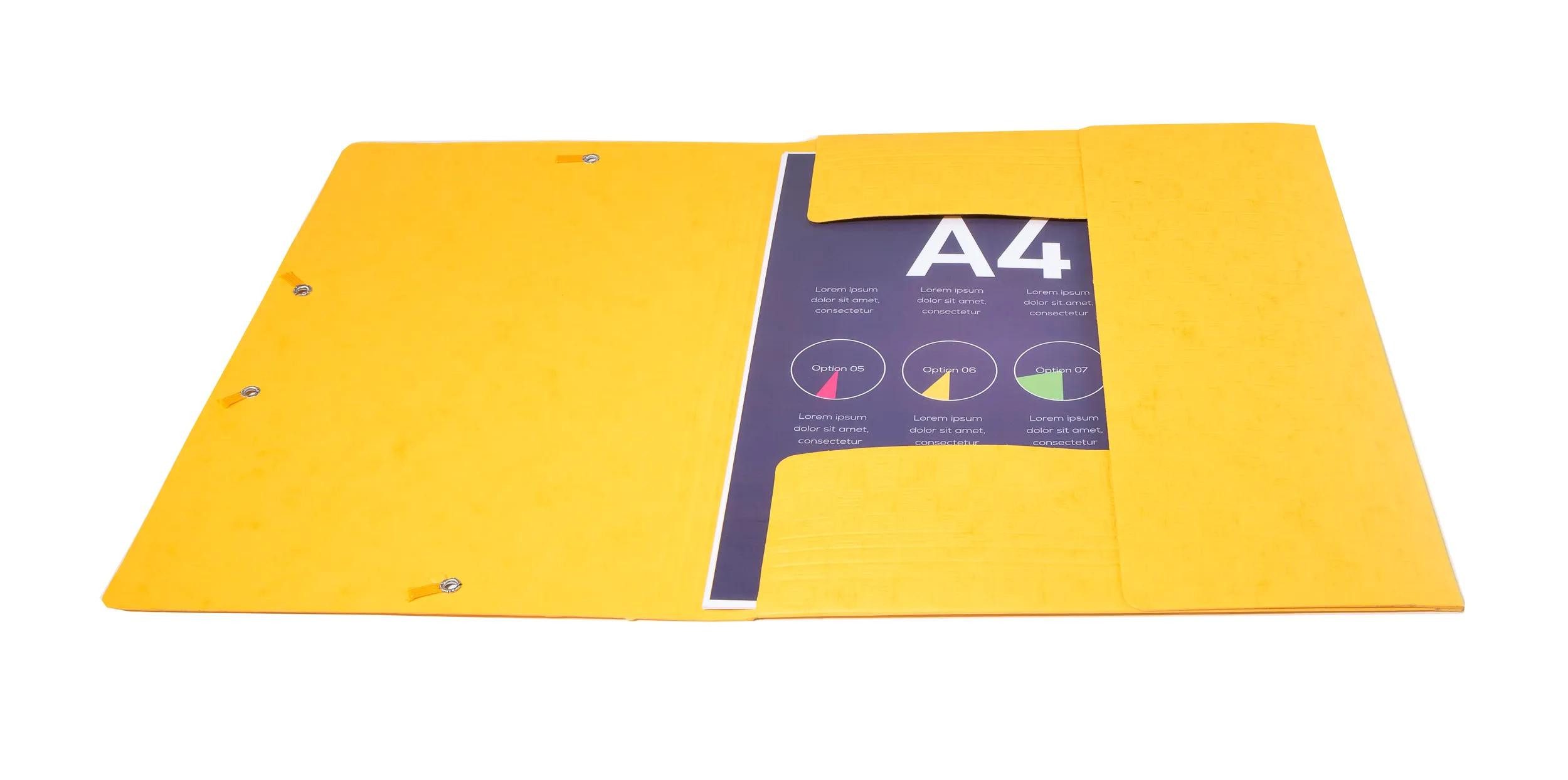 Thumbnail - EXACOMPTA Organisationsmappe 25x Sammelmappe + Gummizug 3 Klappen Karton 600g A4 MAXI Gelb 55959E, Sammelmappen 3 Klappe...
