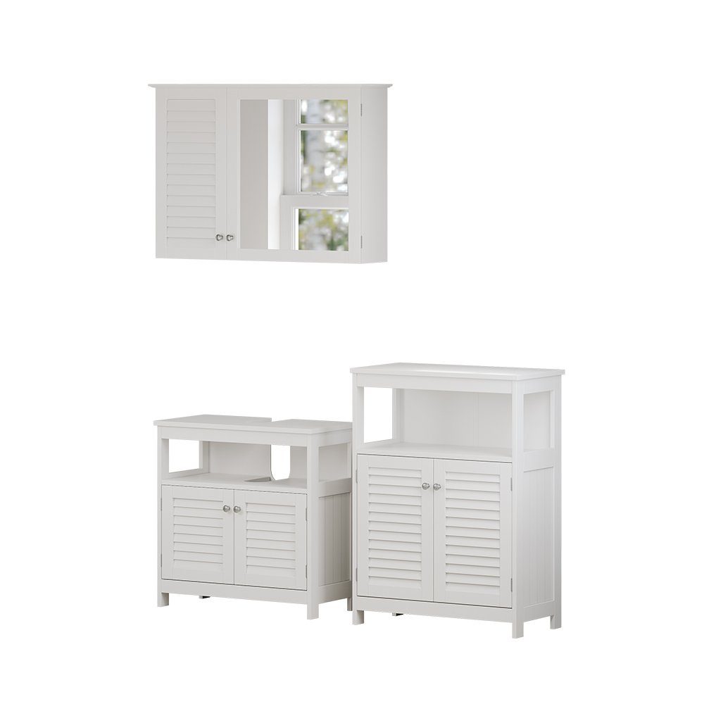 Vicco Badmöbel-Set Riad, Weiß, 3 Teile, günstig online kaufen