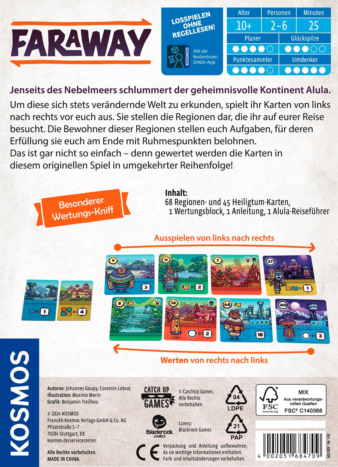 Kosmos Spiel Faraway, Kartenspiel