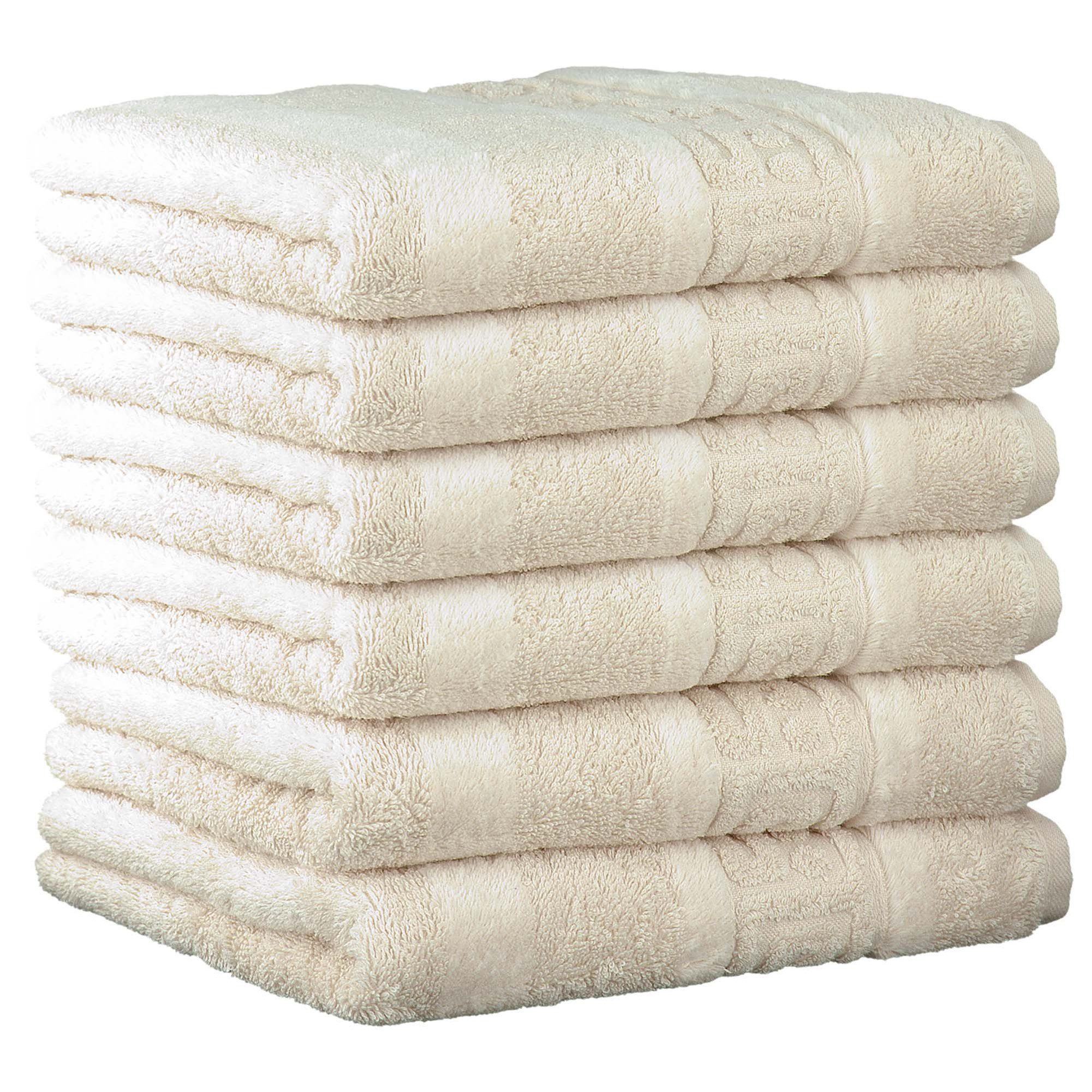 Cawö Gästehandtücher Unisex Gästetuch 6er Pack Baumwolle C Noblesse, Frottier (6er Pack, 6-St)
