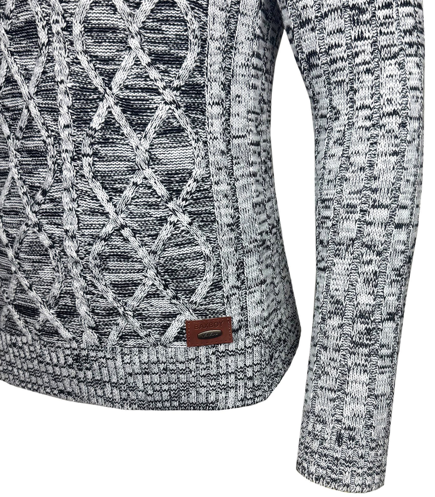 Baxboy Strickpullover Baxboy Herren Meliert Pullover Stehkragen Winter-Freizeit Pulli B-292