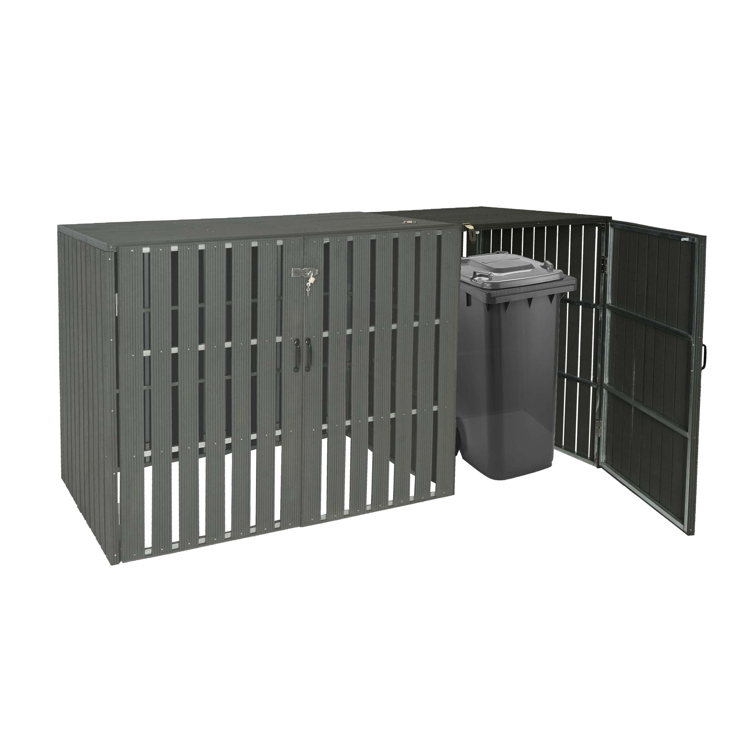 MCW Mülltonnenbox MCW-J28-B-1-E (1 St), Abschließbare Türen, Mülltonnen mit 80 bis 240 L Fassungsvermögen