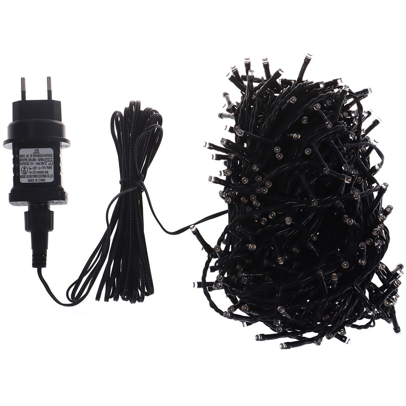 shop'n smile ideoon LED-Lichterkette LED-Lichterkette 24m warmweiß 320 LEDs IP44 außen & innen Netzbetrieb, 24m lang, 320 LEDs mit 7,5cm Abstand & extra 10m Zuleitung