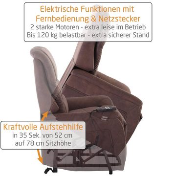Raburg TV-Sessel Jan, elektrische Aufstehhilfe, 2 Motoren, Fernbedienung, 2 kraftvolle Motoren, separat verstellbar, bis 120 kg belastbar