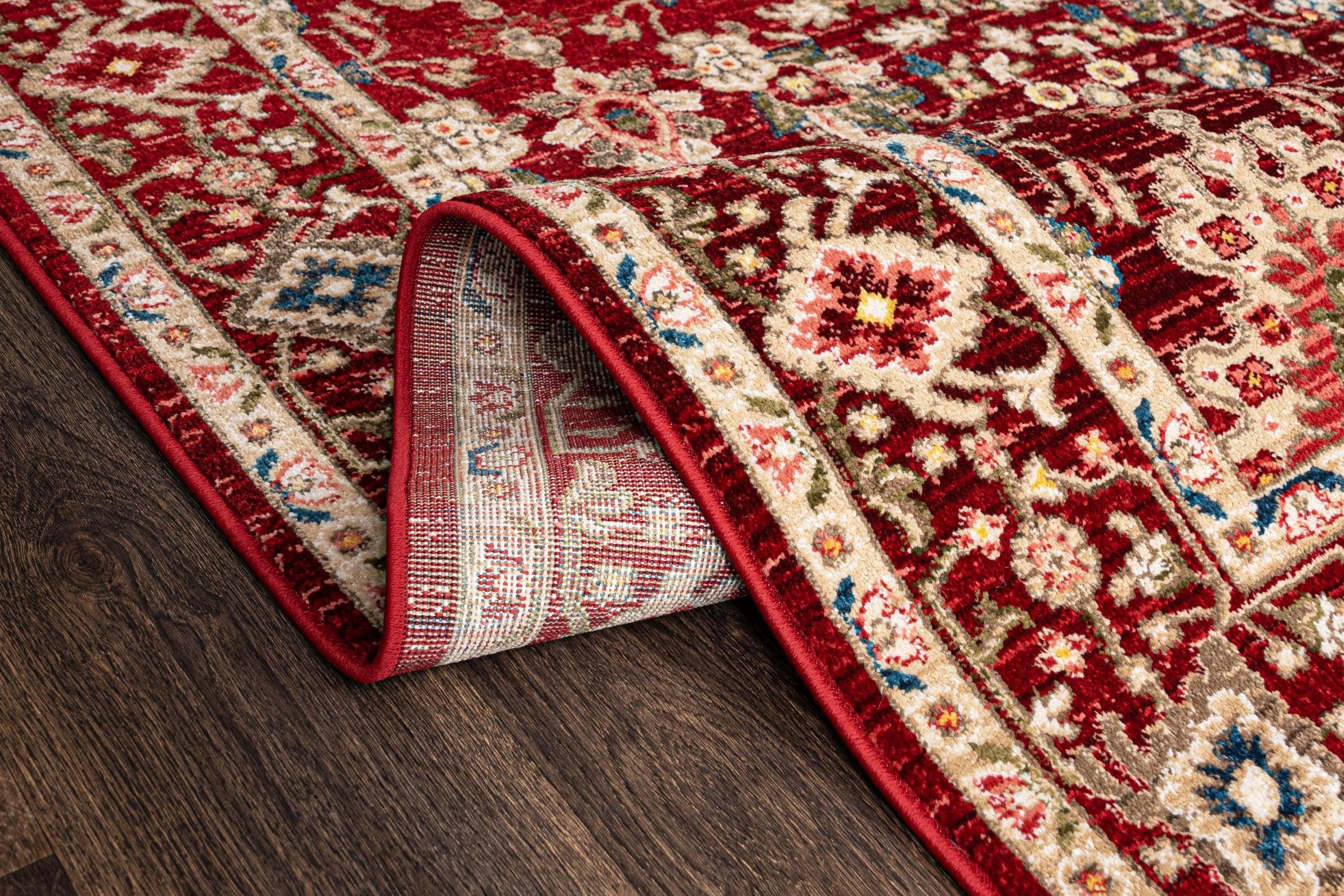 Orientteppich Oriente Wohnzimmerteppich Geeignet Teppich x Orient Fußbodenheizung, - für 305 200 Pflegeleicht, Teppich Traditioneller cm, Rot, Mazovia