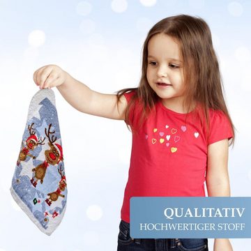 Bada Bing Handtücher Magisches Handtuch Rentier Rudolph Zaubertuch ca. 30x30cm Weihnachten, Baumwolle (6-St), Waschlappen mit Lasche zum Aufhängen