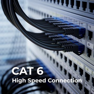 deleyCON deleyCON 3m CAT6 Patchkabel Netzwerkkabel Ethernet LAN DSL Kabel LAN-Kabel