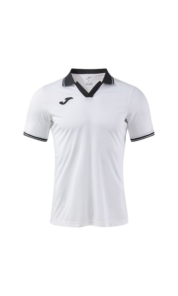Joma Poloshirt Galaxy (100% rec. Polyester, leicht, atmungsaktiv) weiss/schwarz
