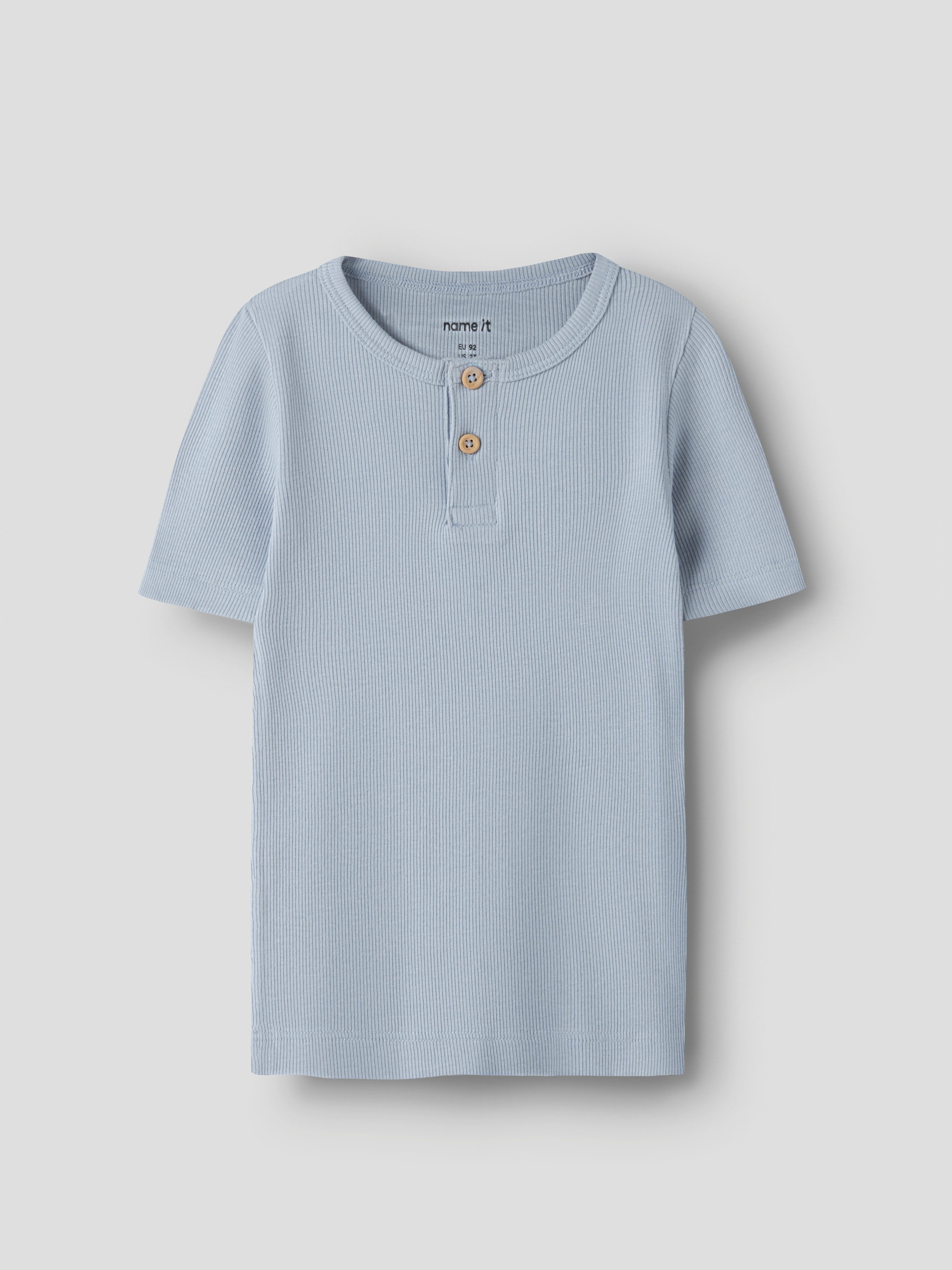 Name It Kurzarmshirt NMMKAB TOP NOOS Baumwollmischung, kurze Knopfleiste