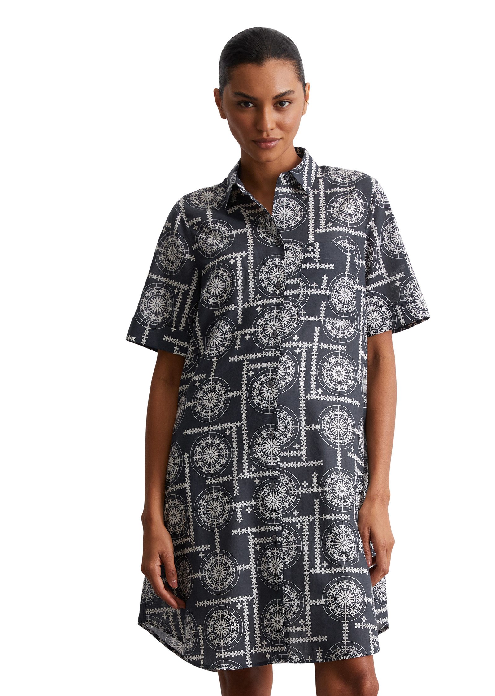 Marc O'Polo Hemdblusenkleid mit Allover Print, günstig online kaufen