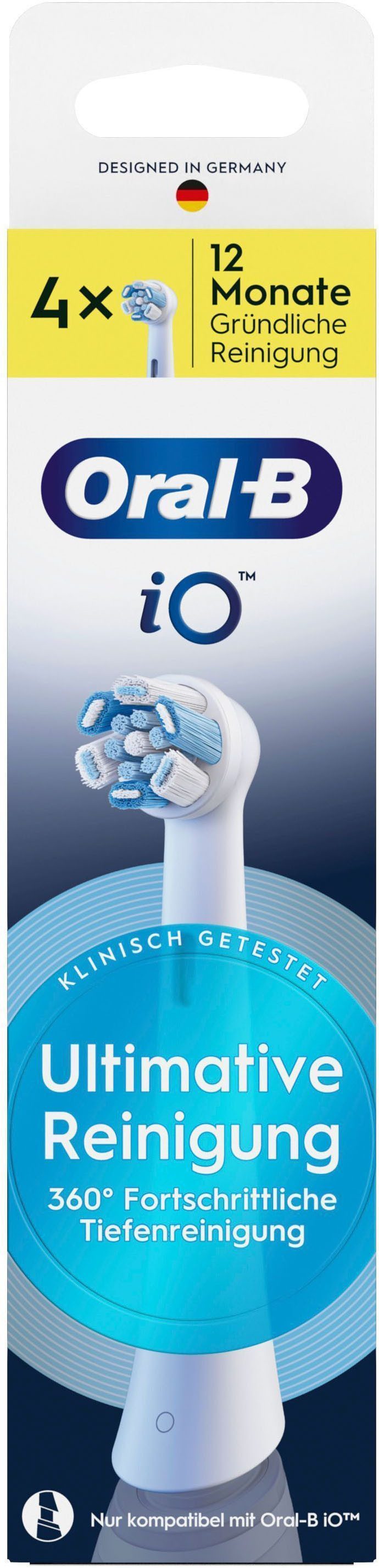 Oral-B Aufsteckbürsten iO Ultimative Reinigung, für fortgeschrittene Tiefenreinigung und Plaque-Entfernung