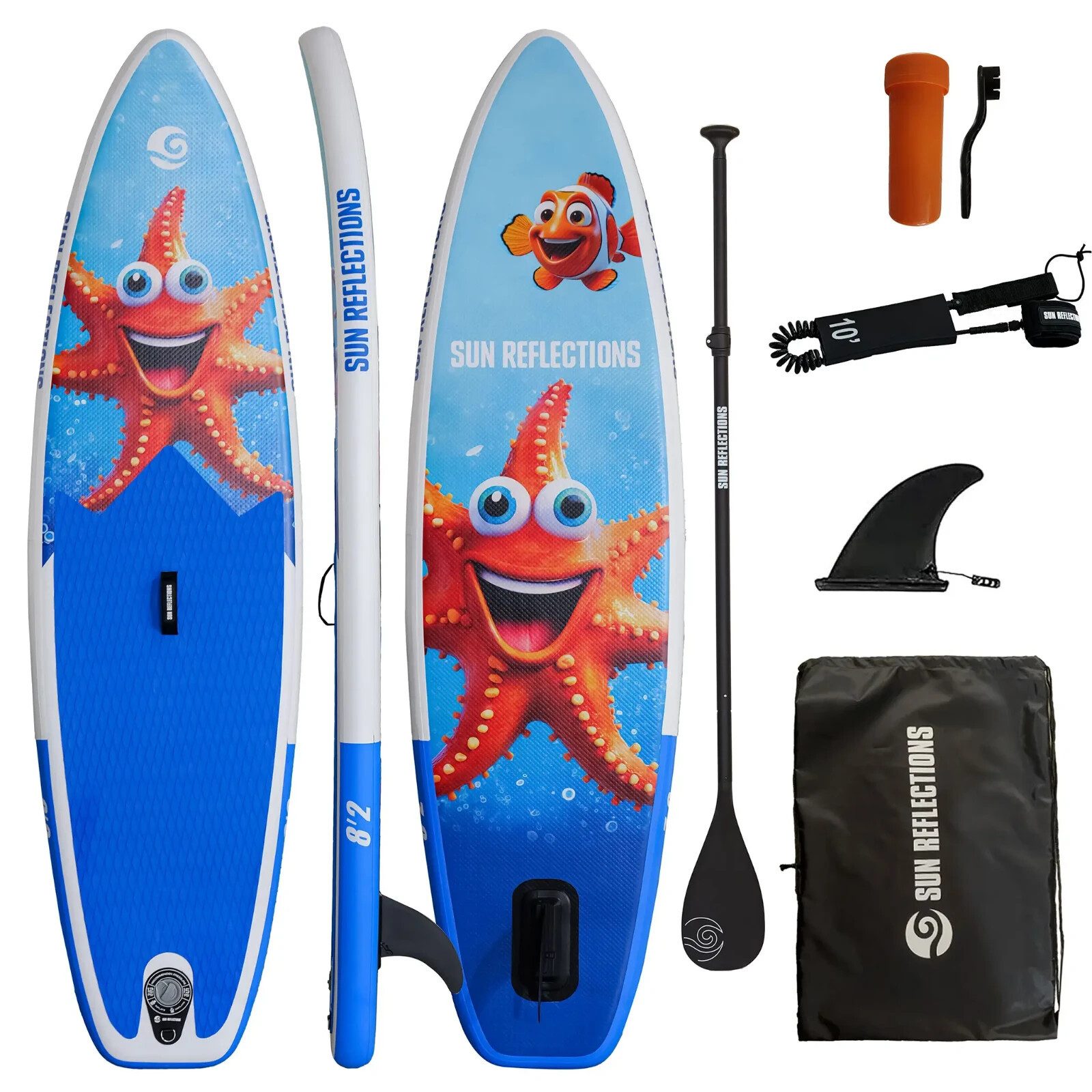 SUP-Board Sun Reflections Kids SUP 8'2 aufblasbar Kinder Board Paddel Set