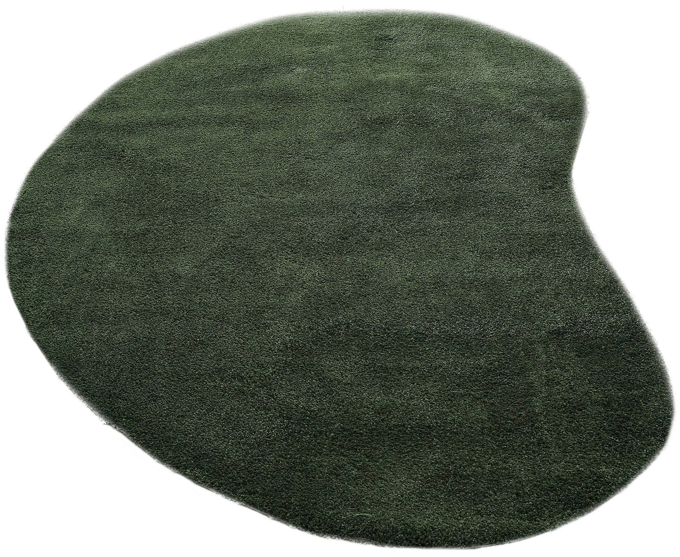 LeGer Home by Lena Gercke Hochflor-Teppich Halrum, einfarbig, besondere Form, modern, U-förmig, Höhe: 25 mm, organische Form, bean shape, kuschelig, Wohnzimmer, Schlafzimmer