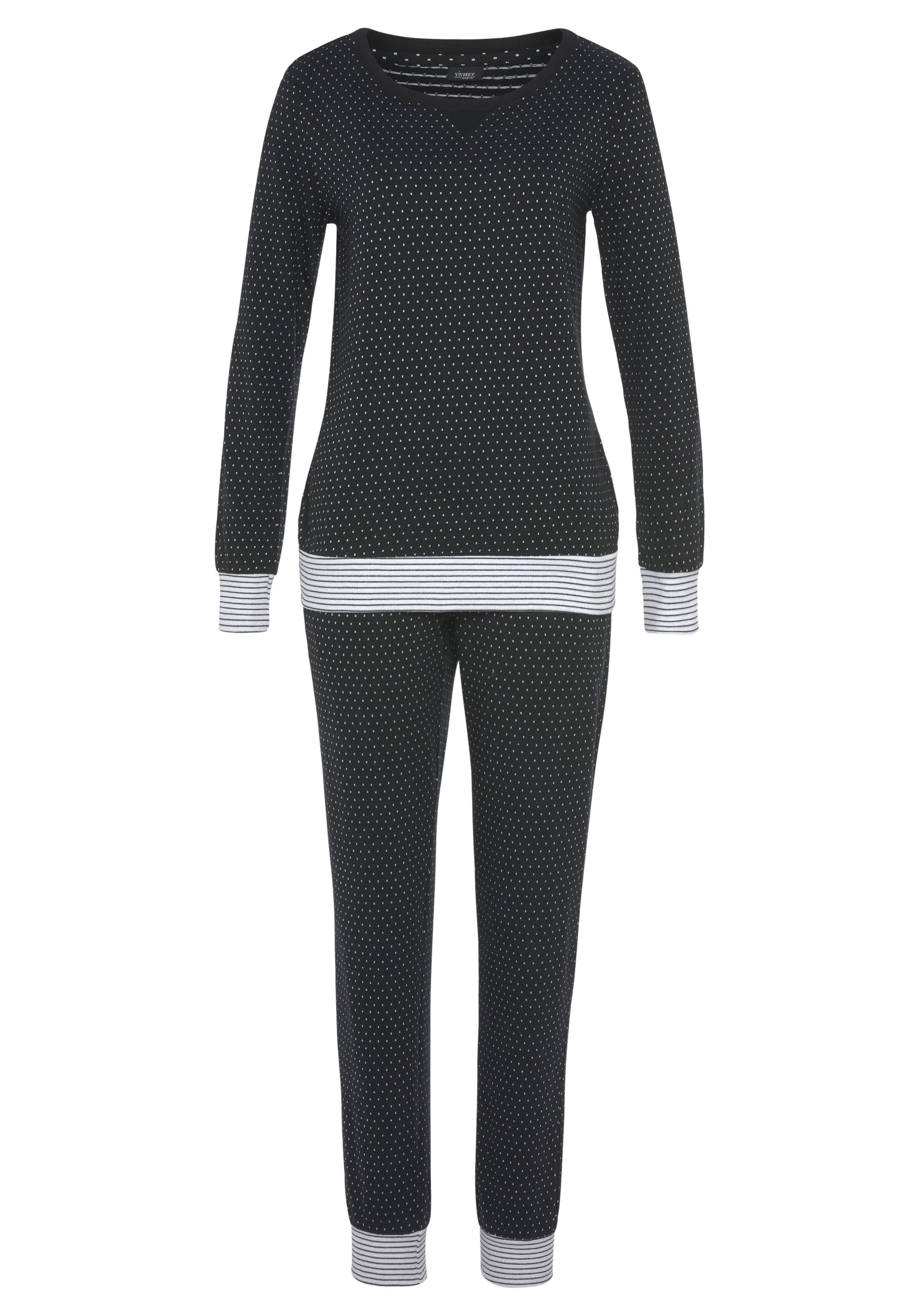 Vivance Dreams Pyjama (2 tlg) mit Pünktchen- und Streifenmuster günstig online kaufen