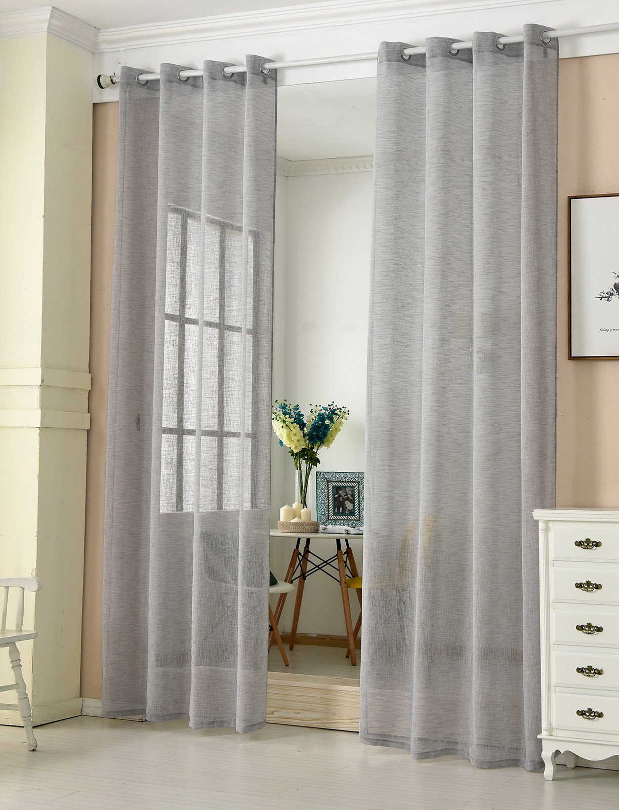 Woltu Gardine, Ösen (2 St), halbtransparent, günstig online kaufen
