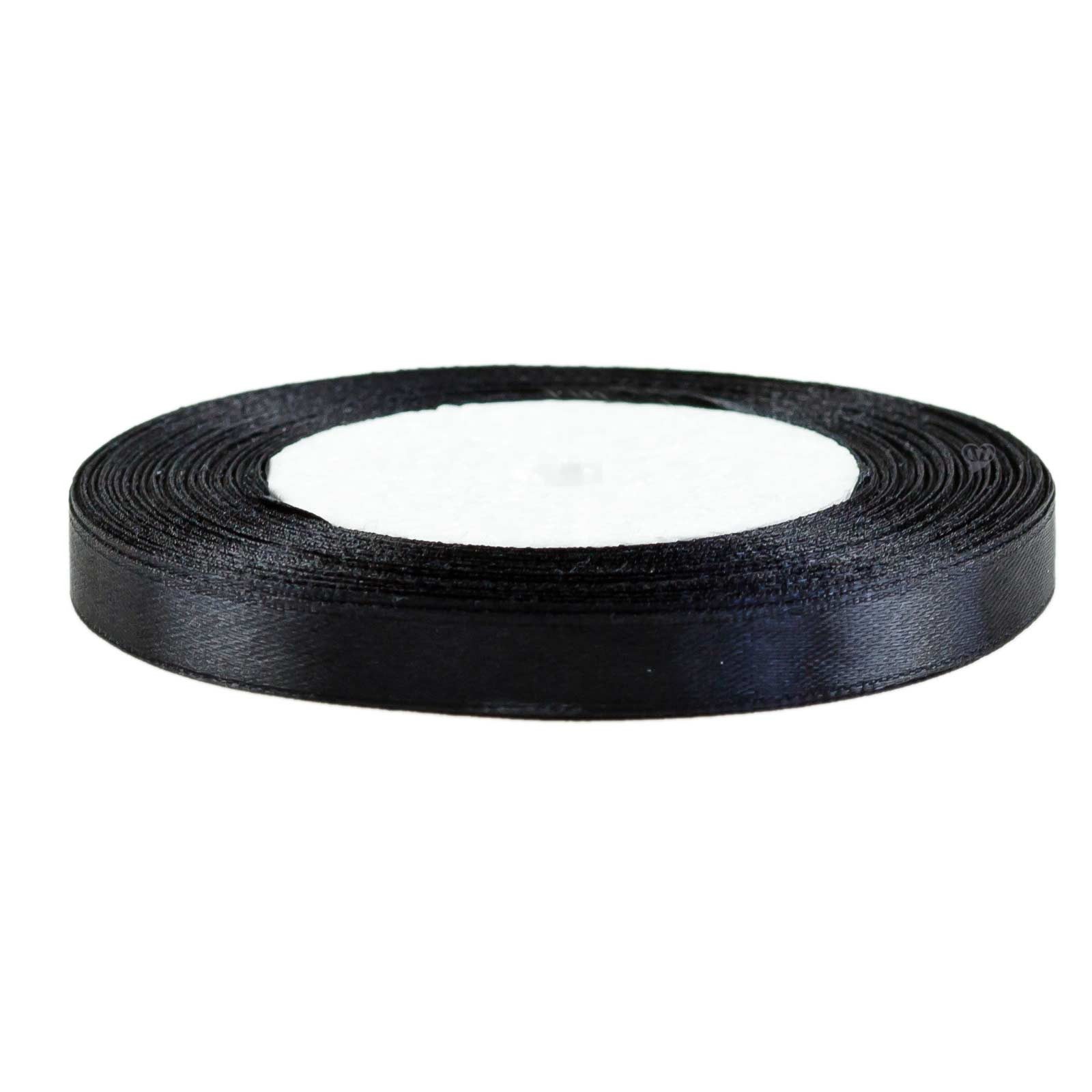 maDDma Satinband 22,5m Satinband 10mm Dekoband Geschenkband Schmuckband, schwarz