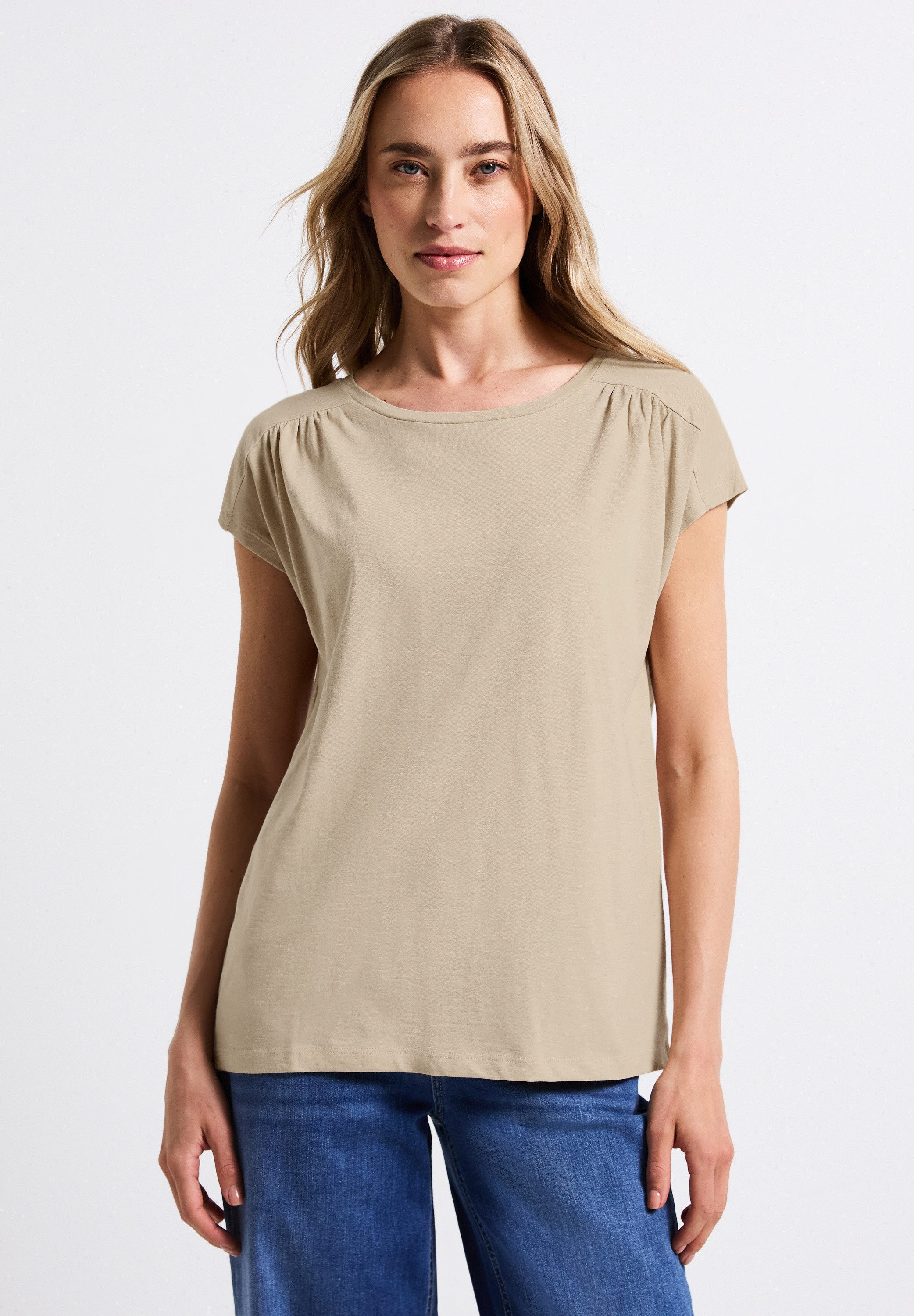 STREET ONE T-Shirt, mit Seitlichen Einschlitzen am Saum günstig online kaufen