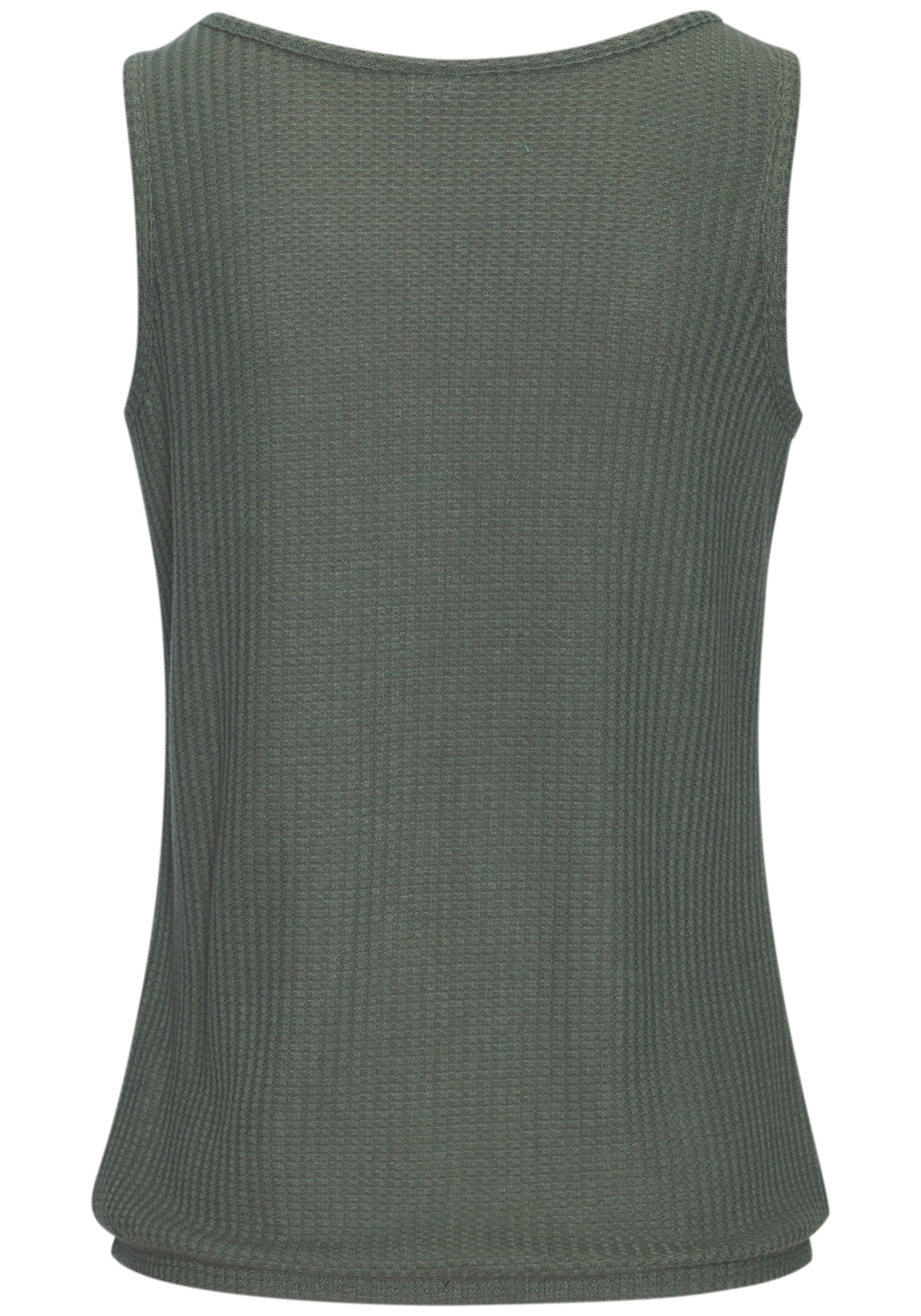 LASCANA Trägertop mit Zierknopfleiste aus weicher Piqué-Qualität