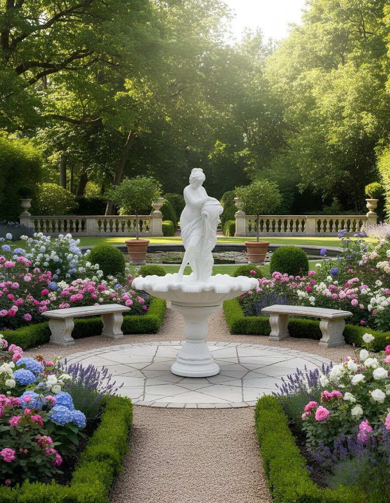 JVmoebel Zierbrunnen Brunnen Springbrunnen Skulptur Brunnen Fontaine Teich 229cm Sofort, (Brunnen), Made in Europa