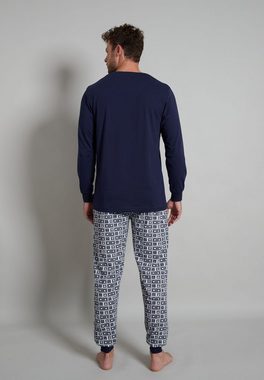 TOM TAILOR Pyjama TOM TAILOR Herren Pyjama blau Motivprint (1 tlg)
