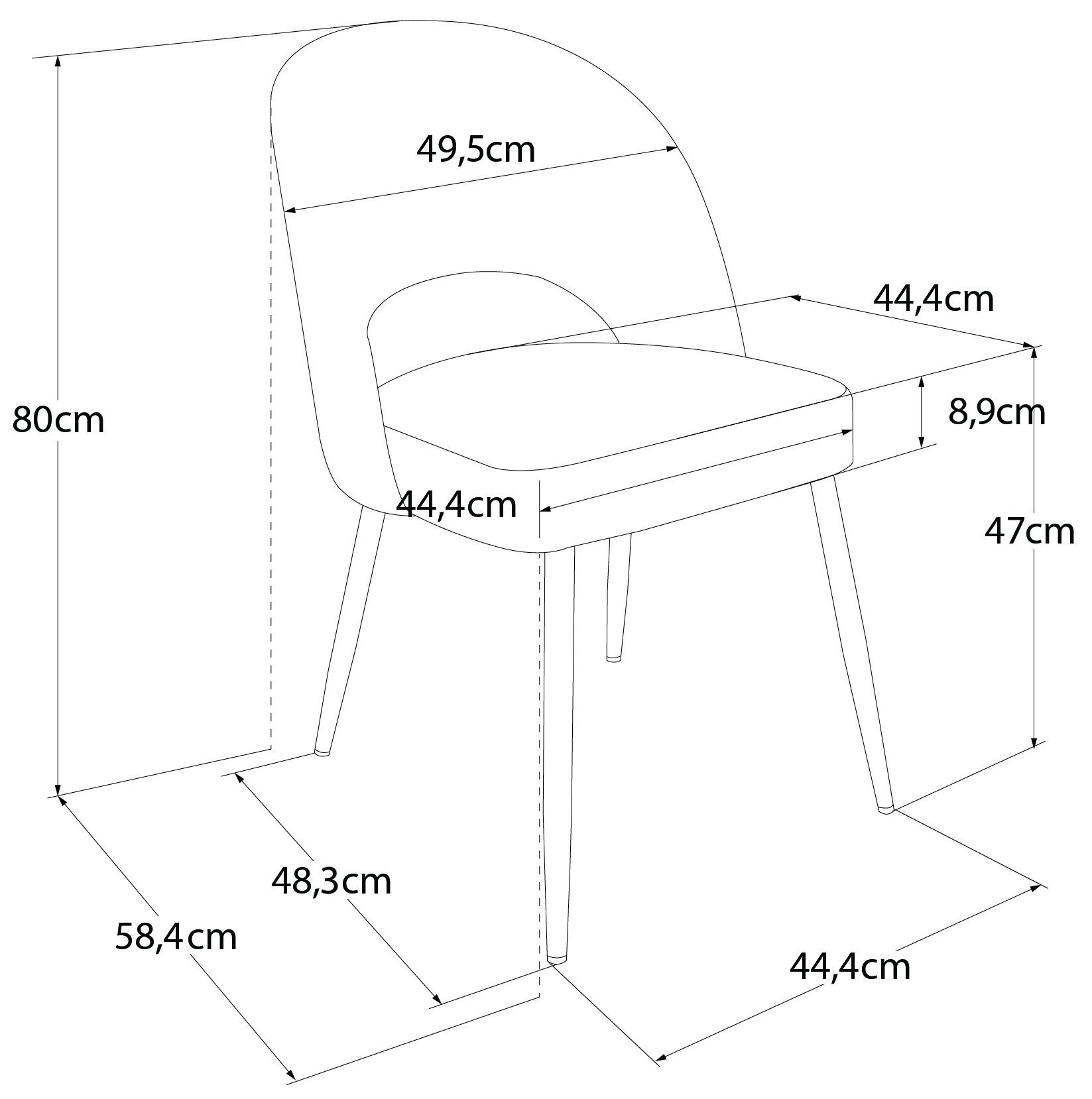 Esszimmerstuhl Sitzhöhe verschiedene CosmoLiving cm Metallgestell, Cosmopolitan hellgrau by 46 St), Alexi (1 erhältlich, Farbvarianten